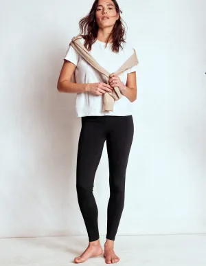 High Rise Jersey Leggings-Black layered warmth