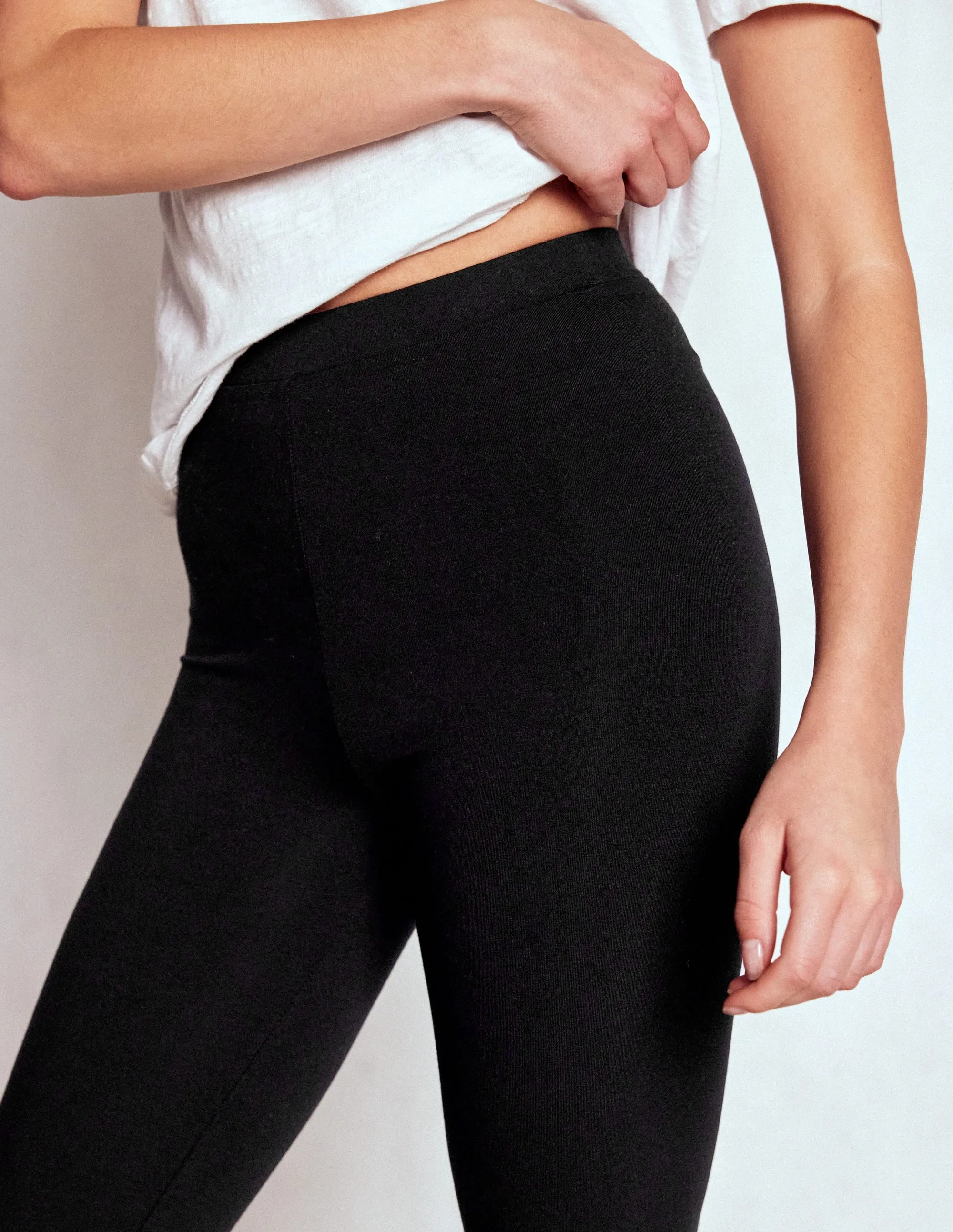High Rise Jersey Leggings-Black party ready