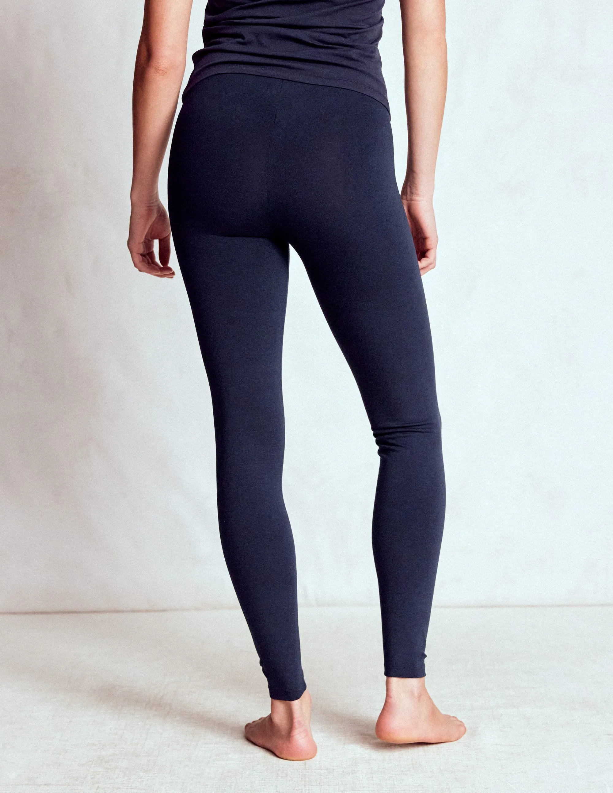 High Rise Jersey Leggings-Navy casual layering
