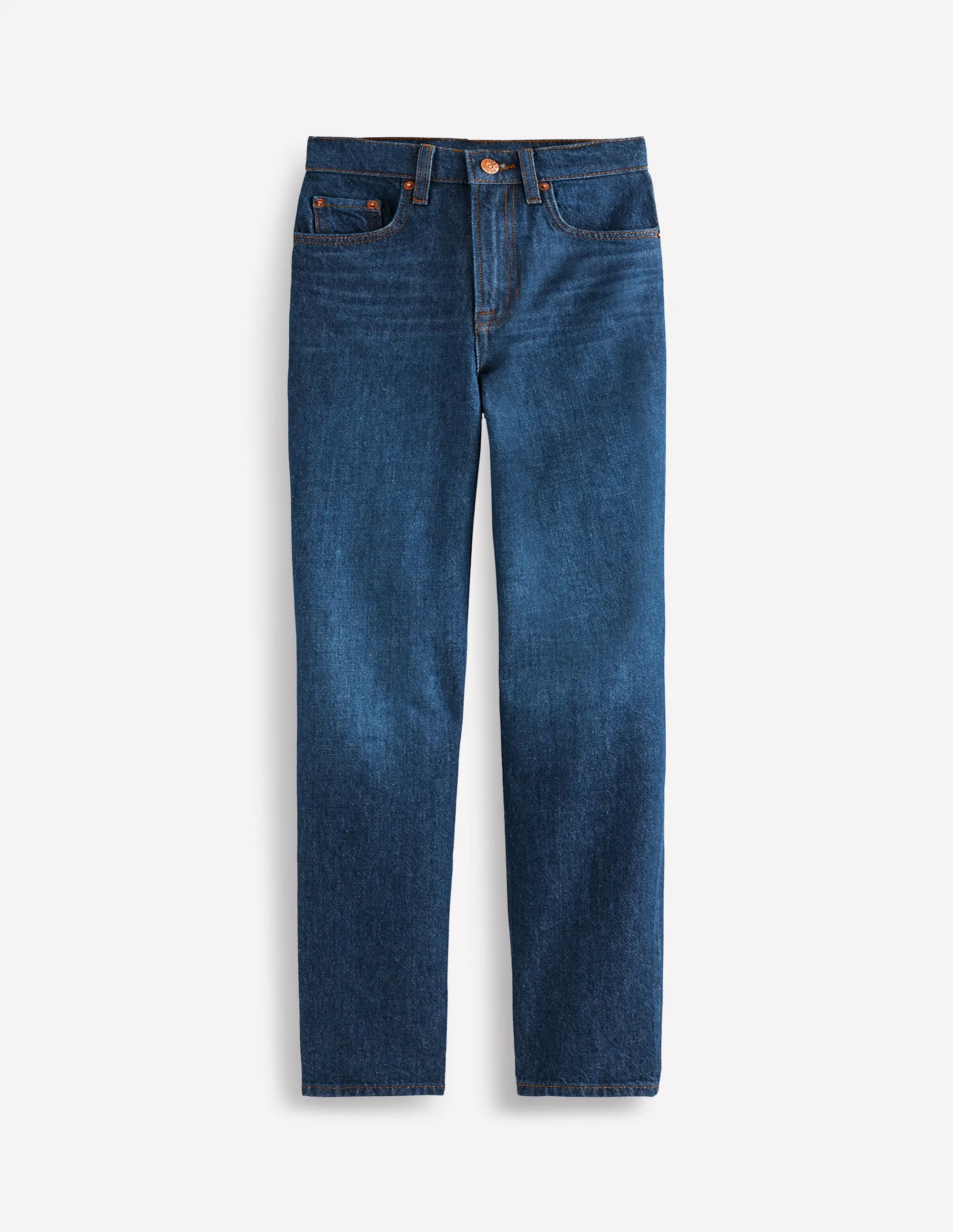 High Rise Rigid Straight Jeans-Indigo Rinse teenager style