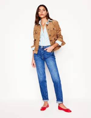High Rise Rigid Straight Jeans-Mid Vintage commute ready