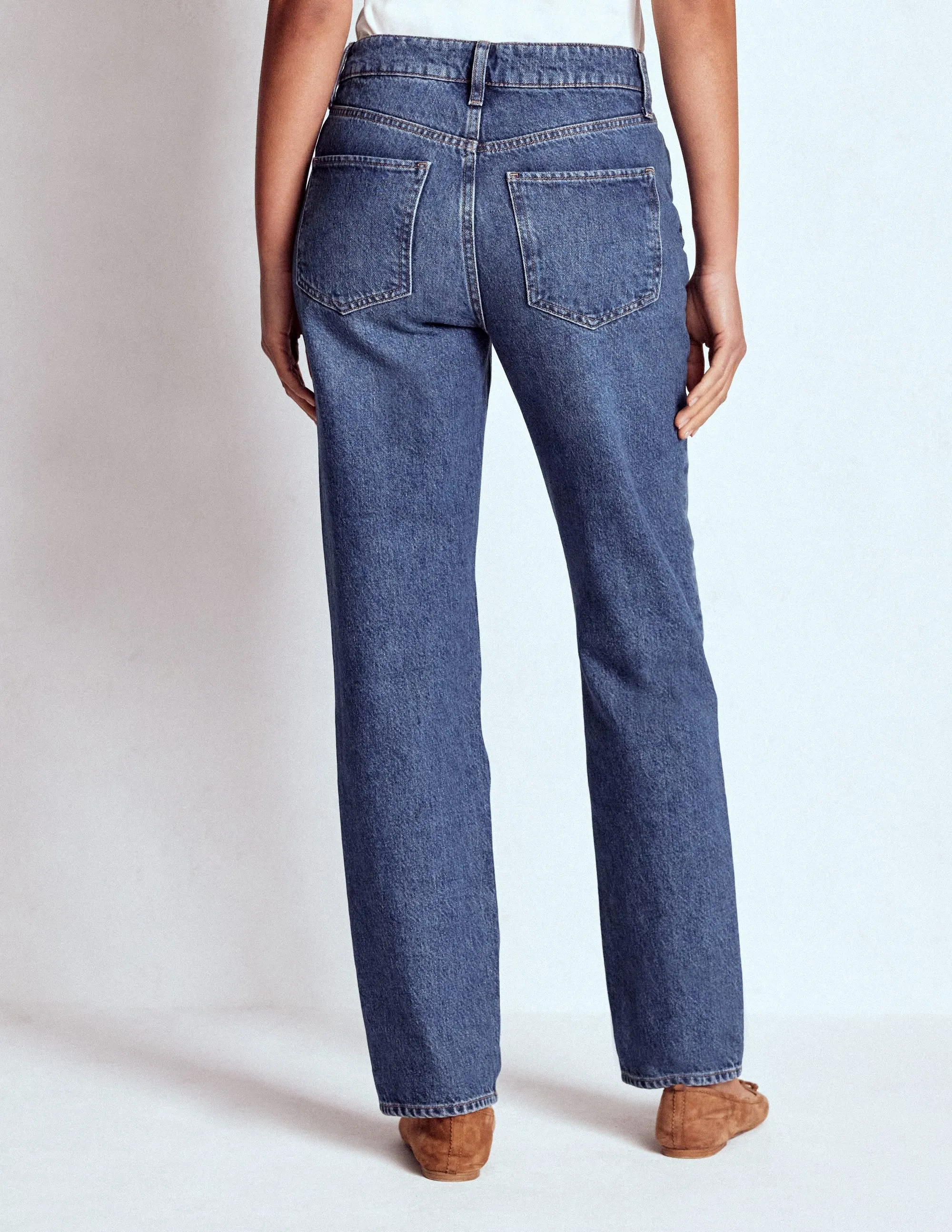 High Rise Rigid Straight Jeans-Mid Vintage soft skin
