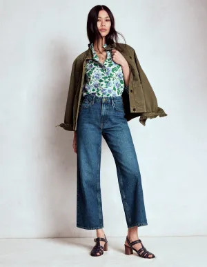 High Rise Straight Crop Jeans-Mid Vintage functional wear