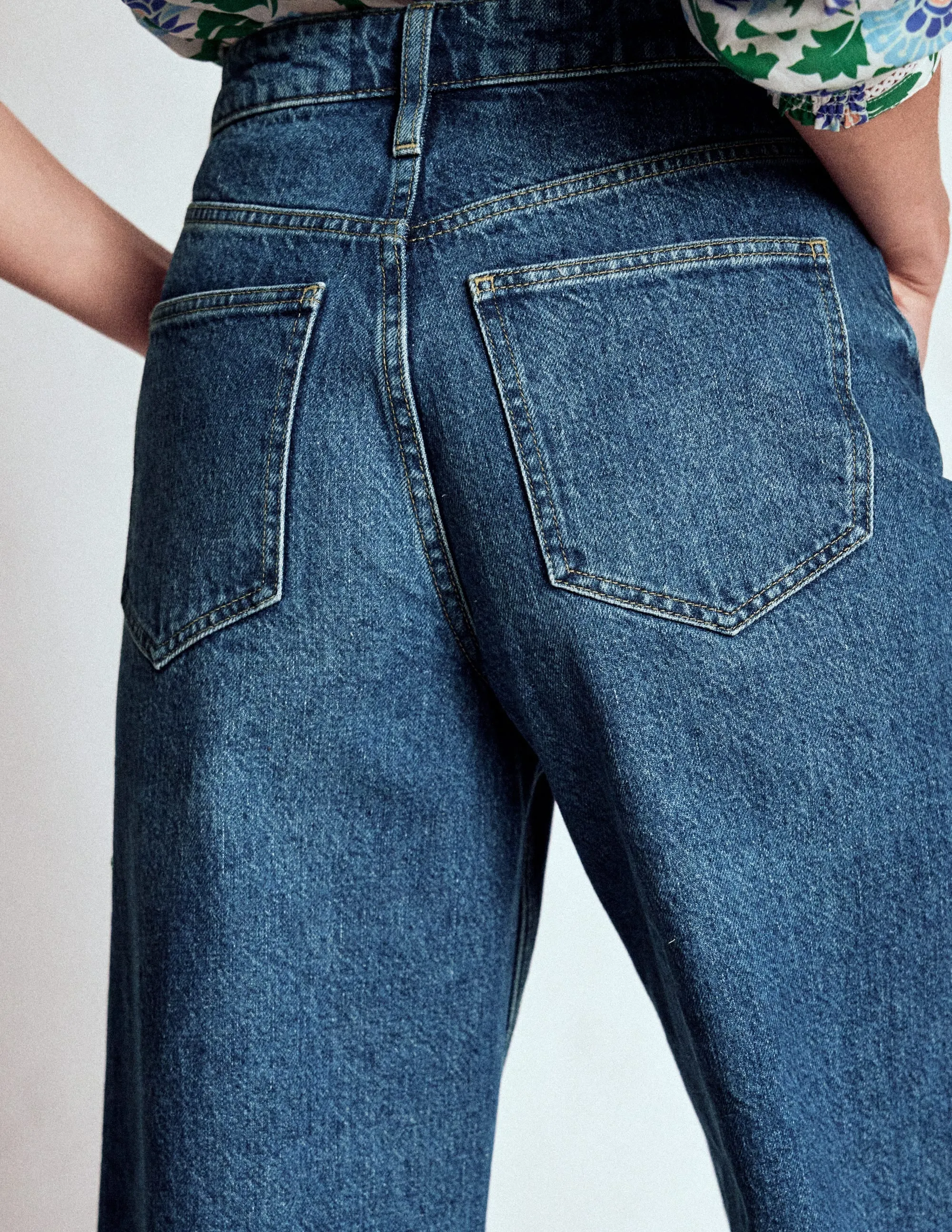 High Rise Straight Crop Jeans-Mid Vintage trend culture