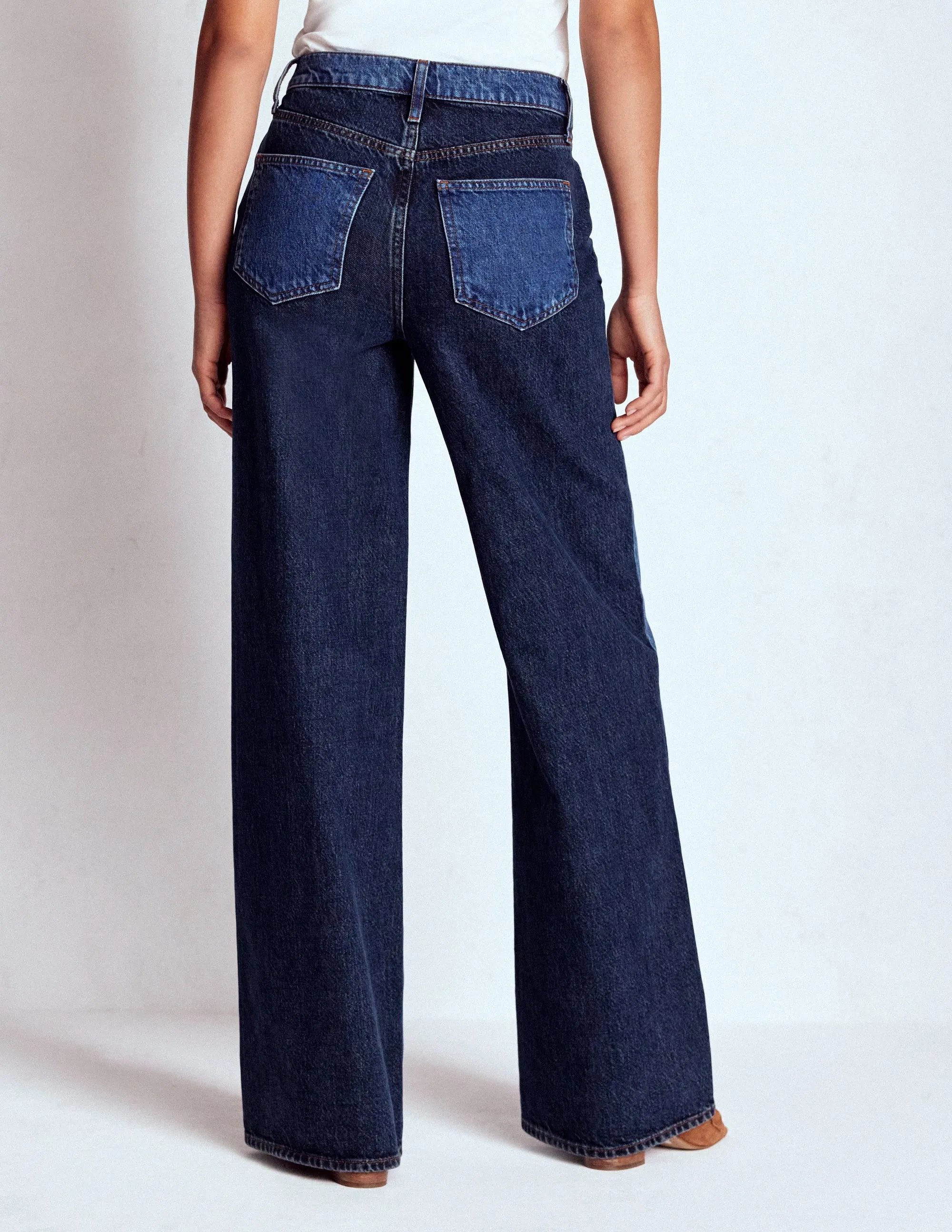 High Rise Wide Leg Jeans-Hotch Potch multi pocket