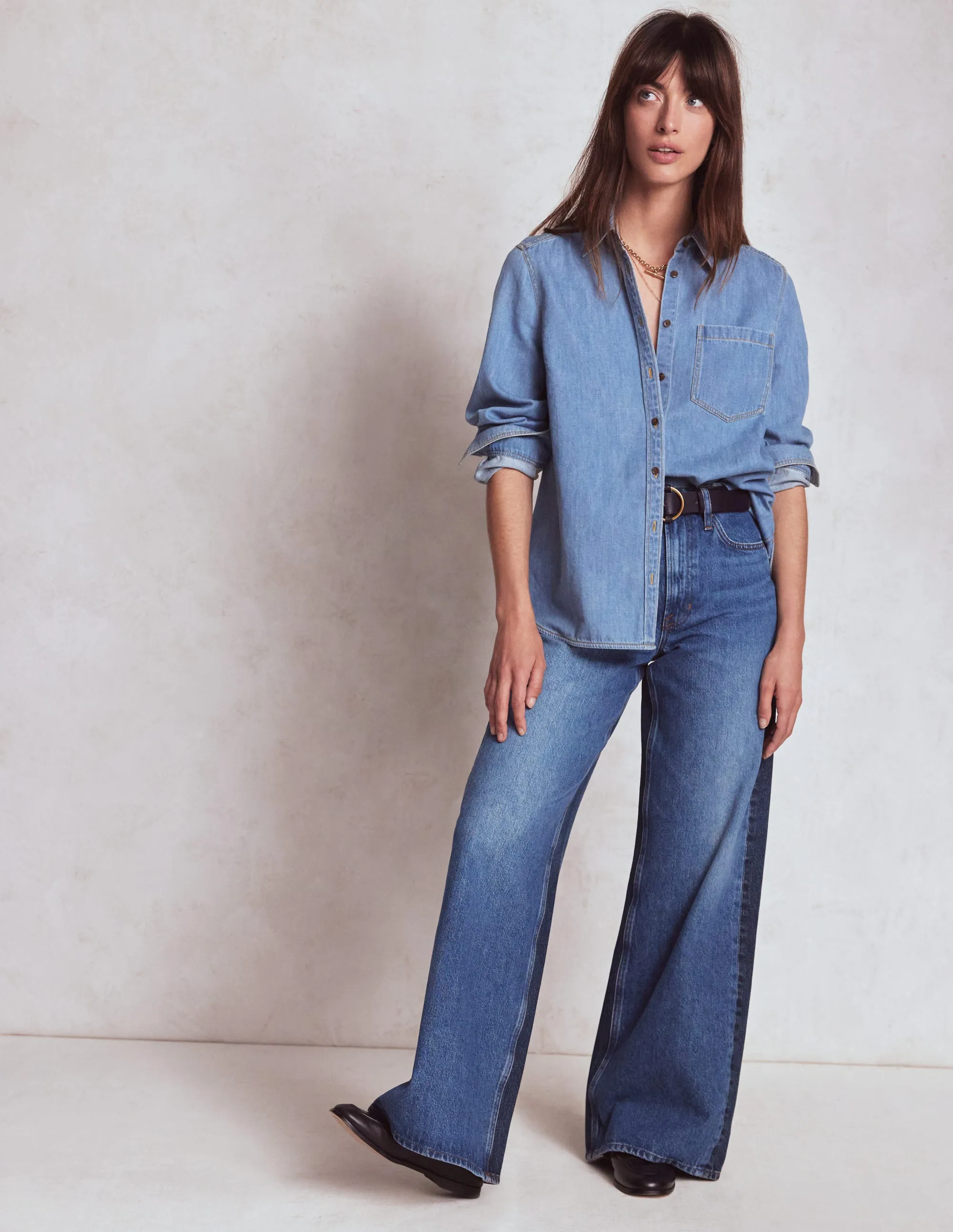 High Rise Wide Leg Jeans-Hotch Potch premium fabric