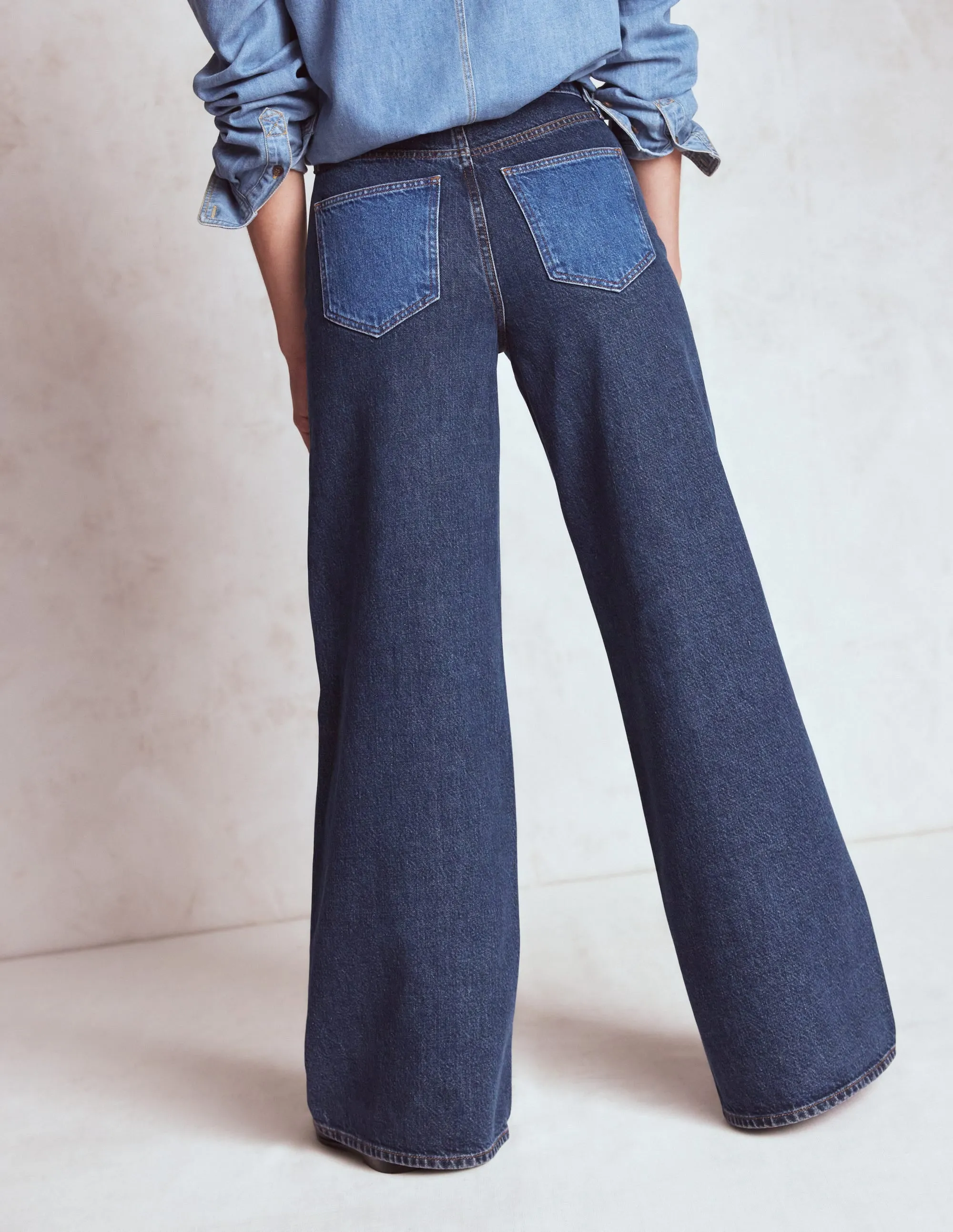 High Rise Wide Leg Jeans-Hotch Potch flexible fit