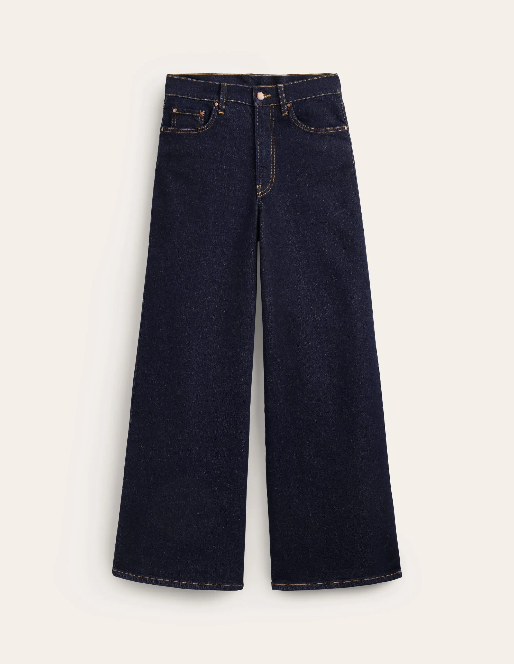 High Rise Wide Leg Jeans-Indigo Rinse moisture wicking