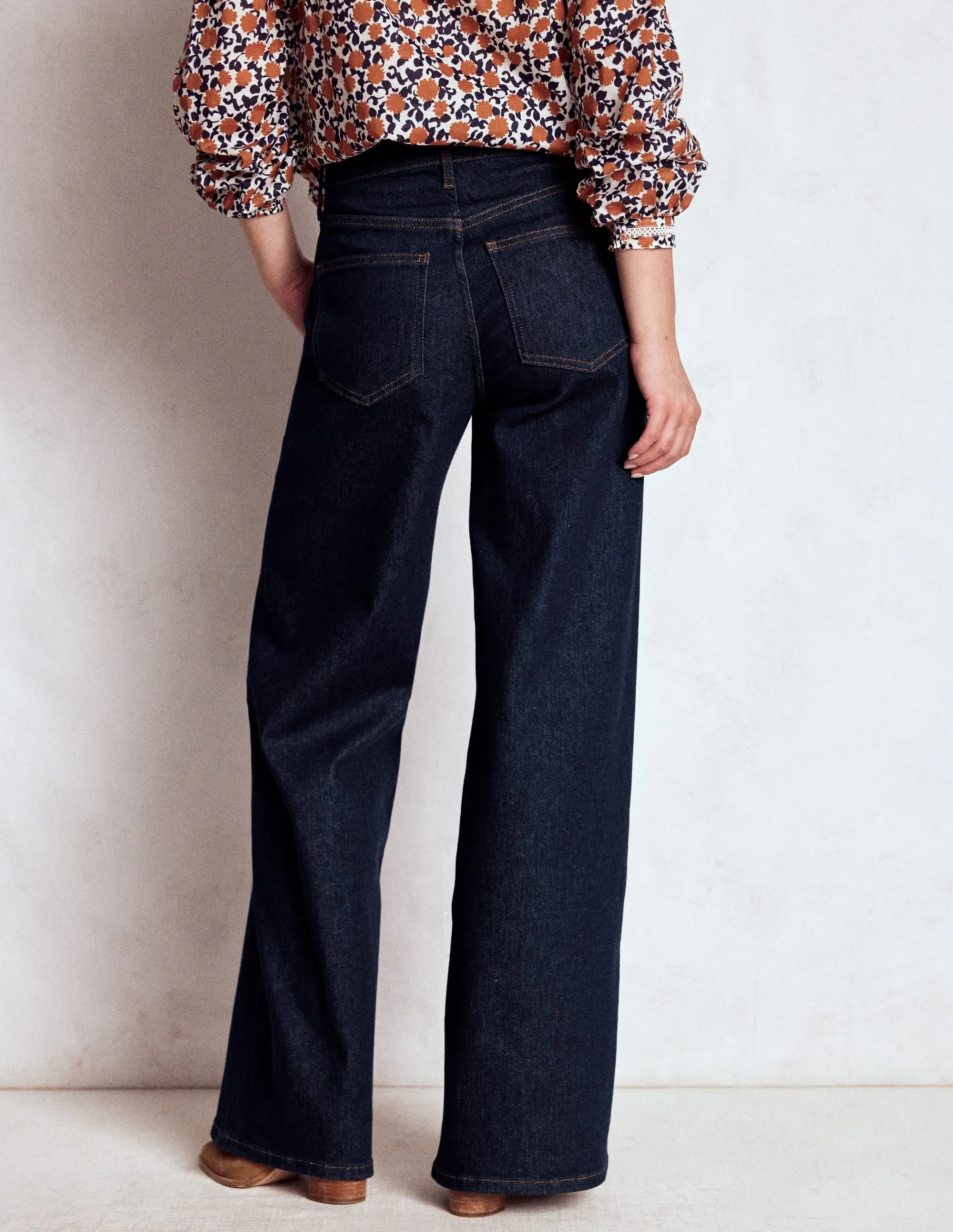High Rise Wide Leg Jeans-Indigo Rinse versatile style