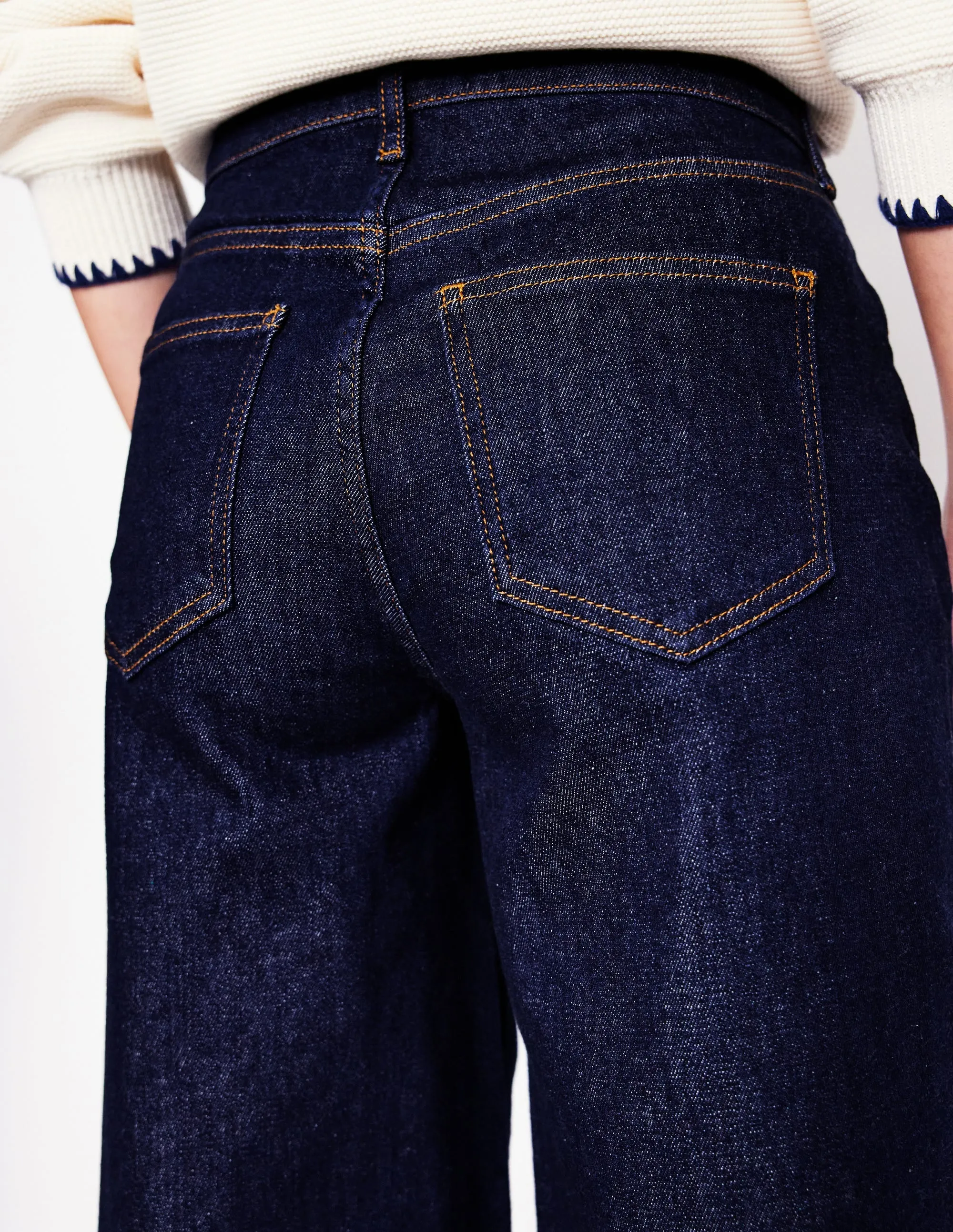 High Rise Wide Leg Jeans-Indigo Rinse street fashion