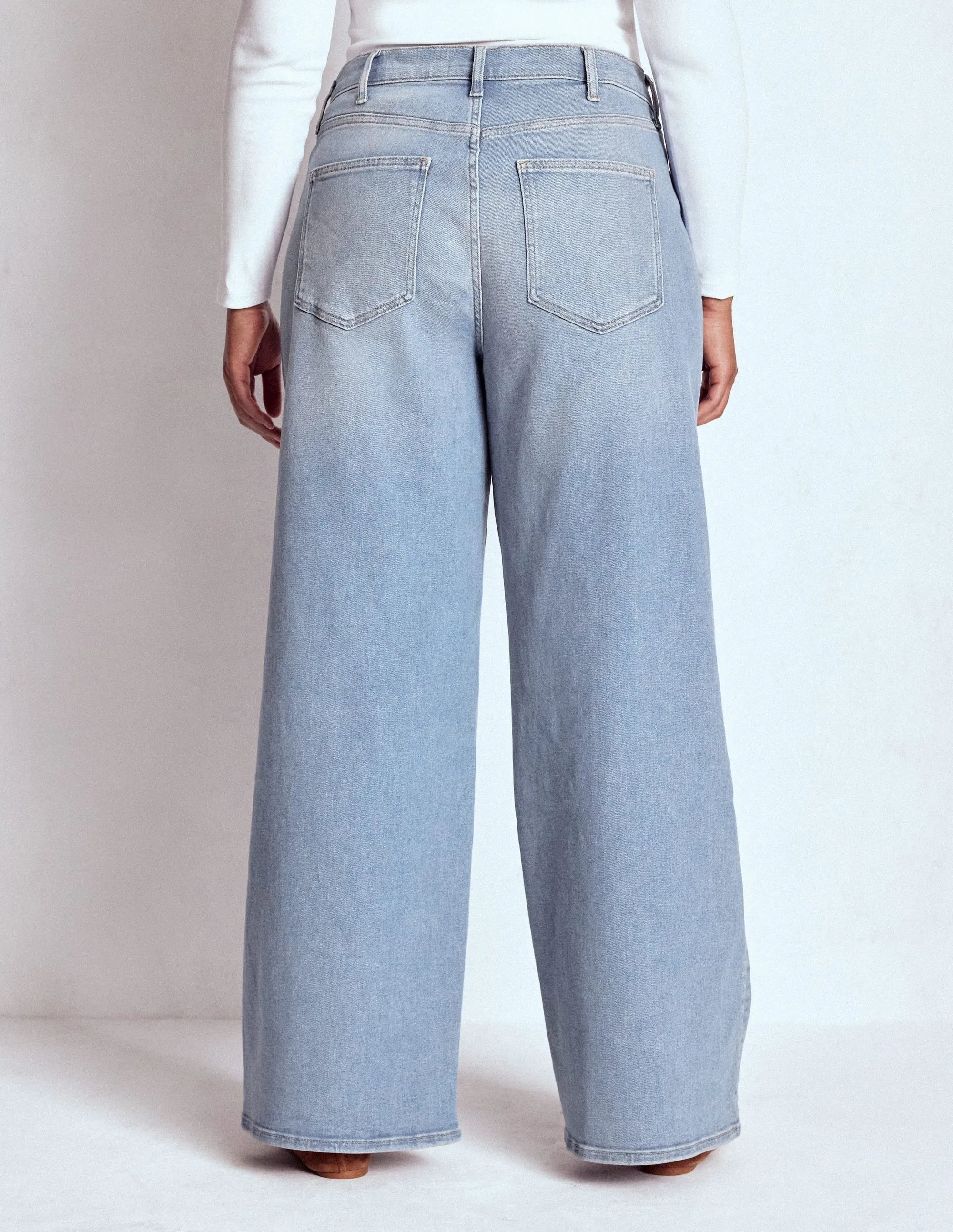 High Rise Wide Leg Jeans-Light Vintage limited stock