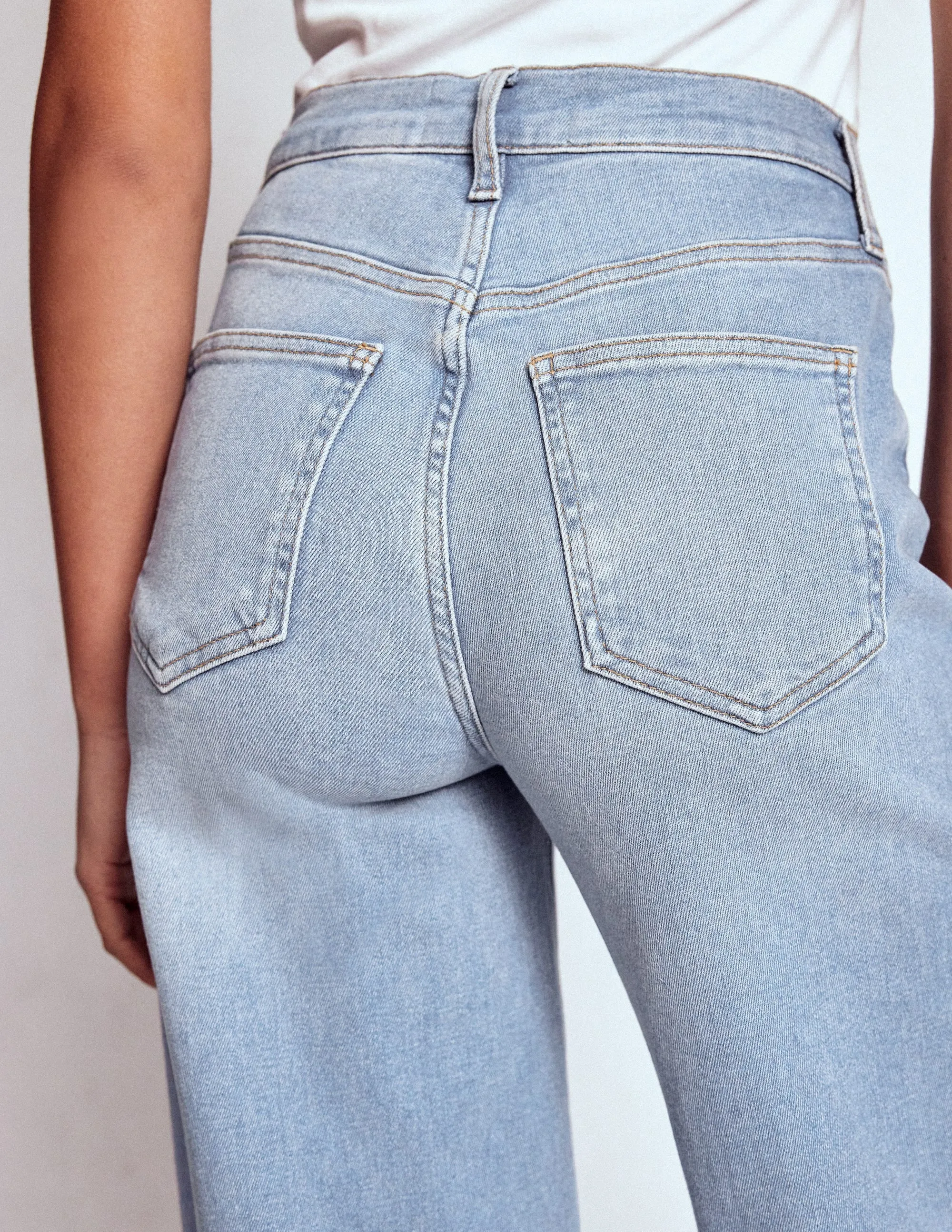 High Rise Wide Leg Jeans-Light Vintage minimalist style