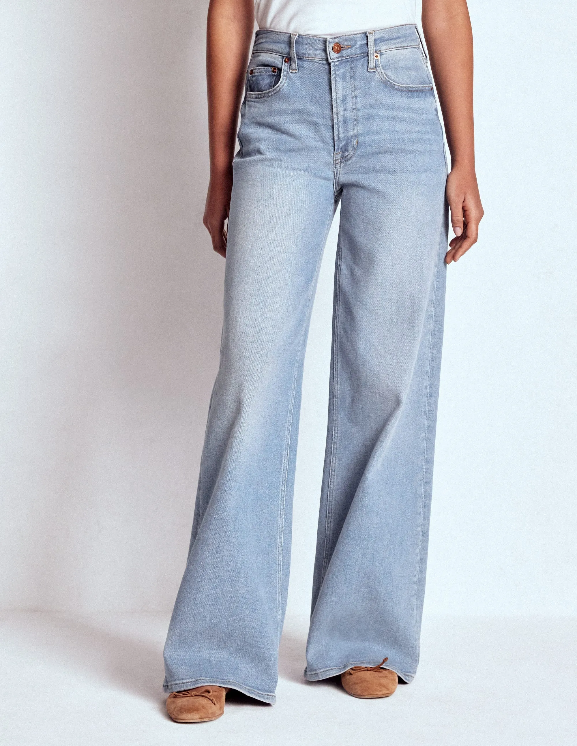High Rise Wide Leg Jeans-Light Vintage classic silhouette