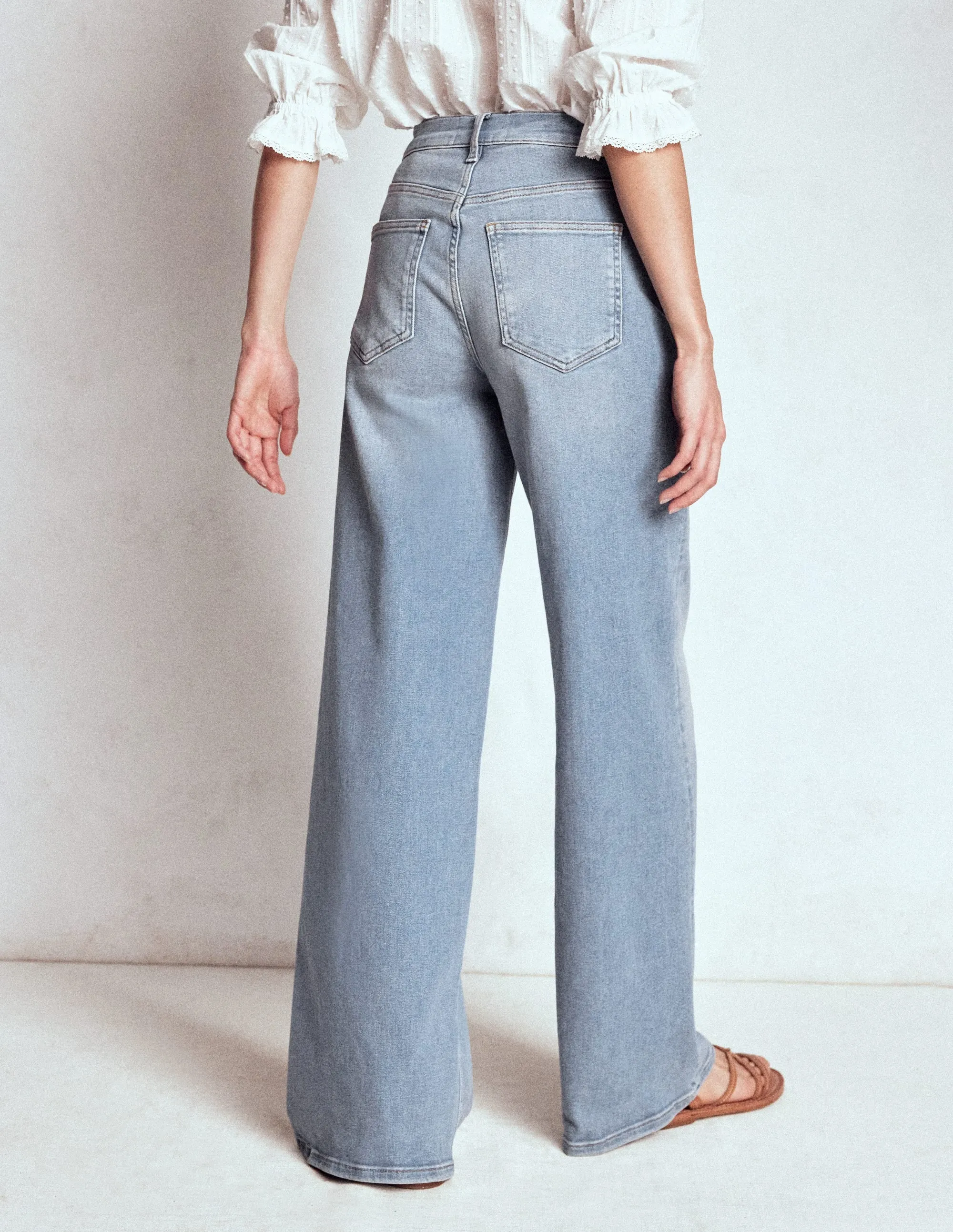 High Rise Wide Leg Jeans-Light Vintage quality promise