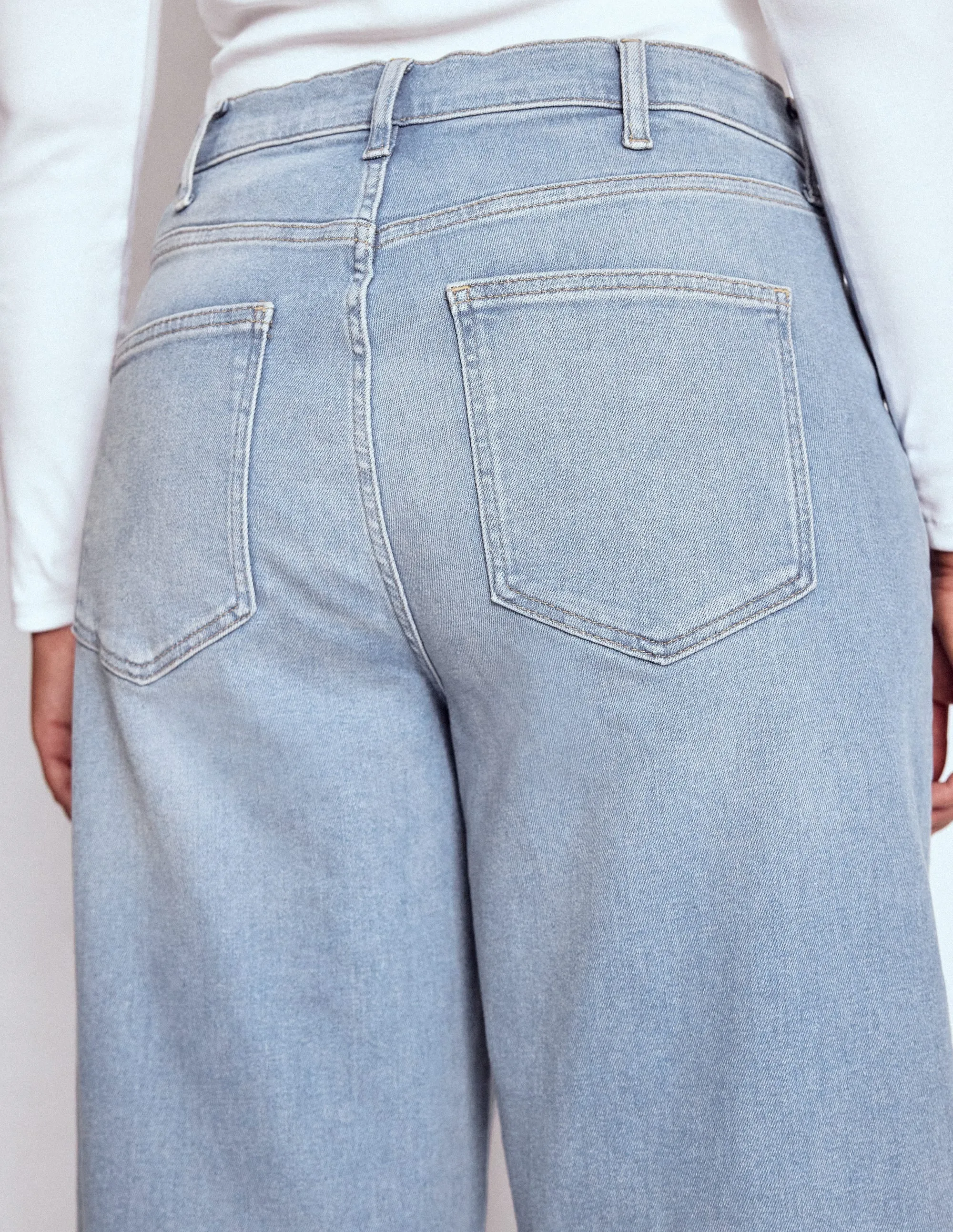 High Rise Wide Leg Jeans-Light Vintage tailored fit