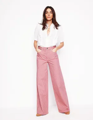 High Rise Wide Leg Jeans-Pink Stripe multi scene