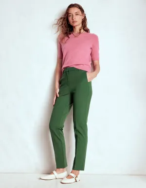 Highgate Ponte Trousers-Hunter Green classic waist