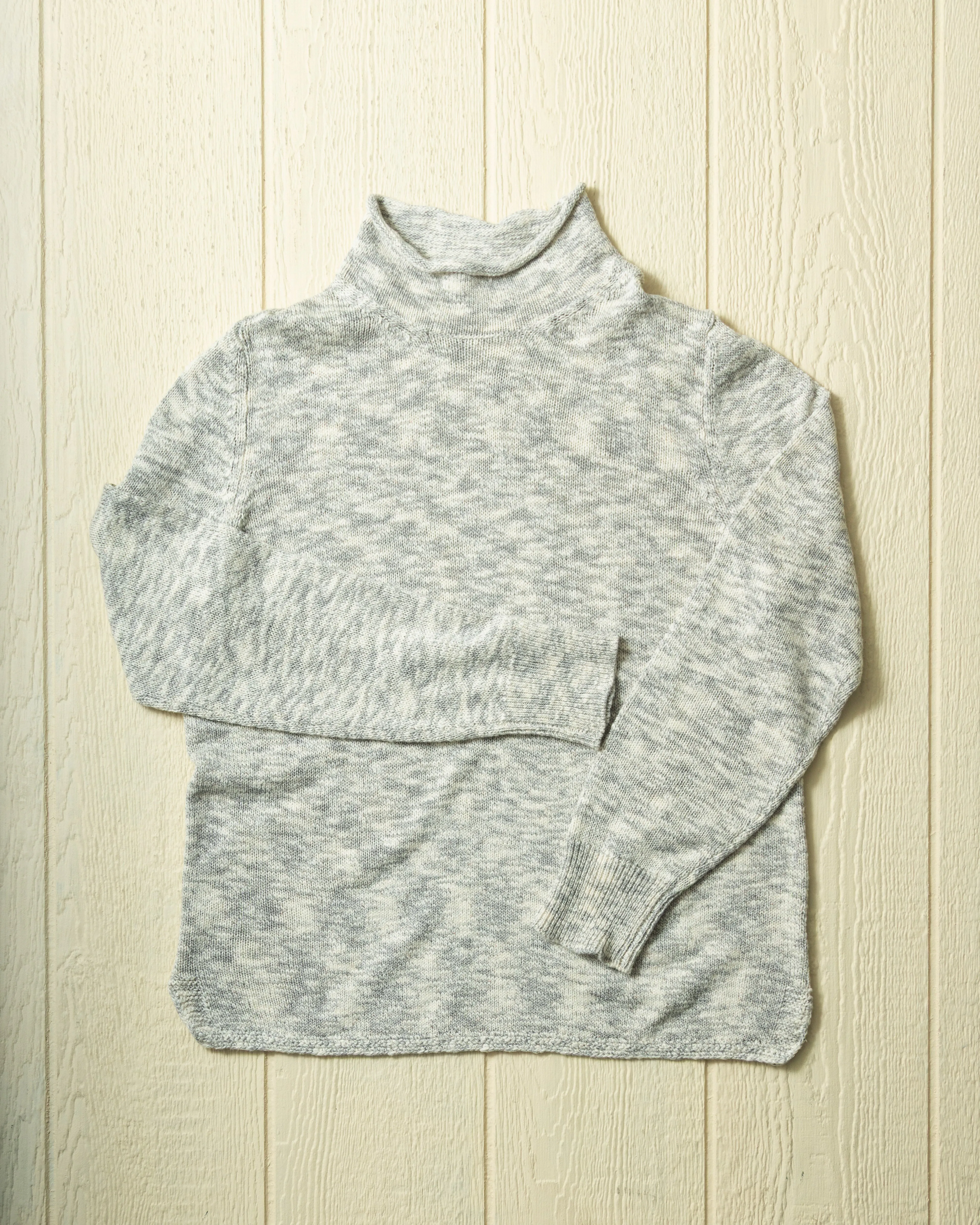 Homespun Fisherman's Sweater in Grey Marl/Natural soft base