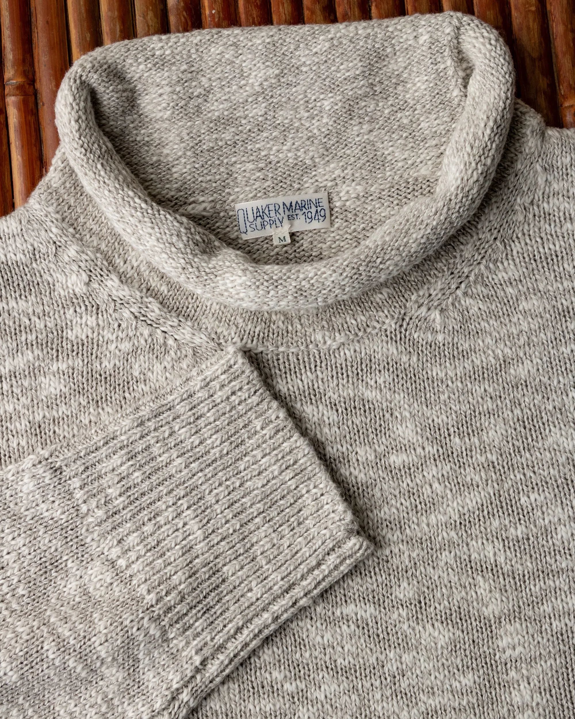 Homespun Fisherman's Sweater in Grey Marl/Natural mountain trip