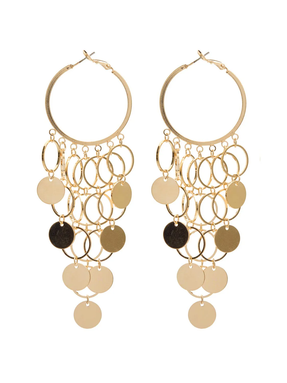 Hoop Earrings With Hanging Rings sunset glow