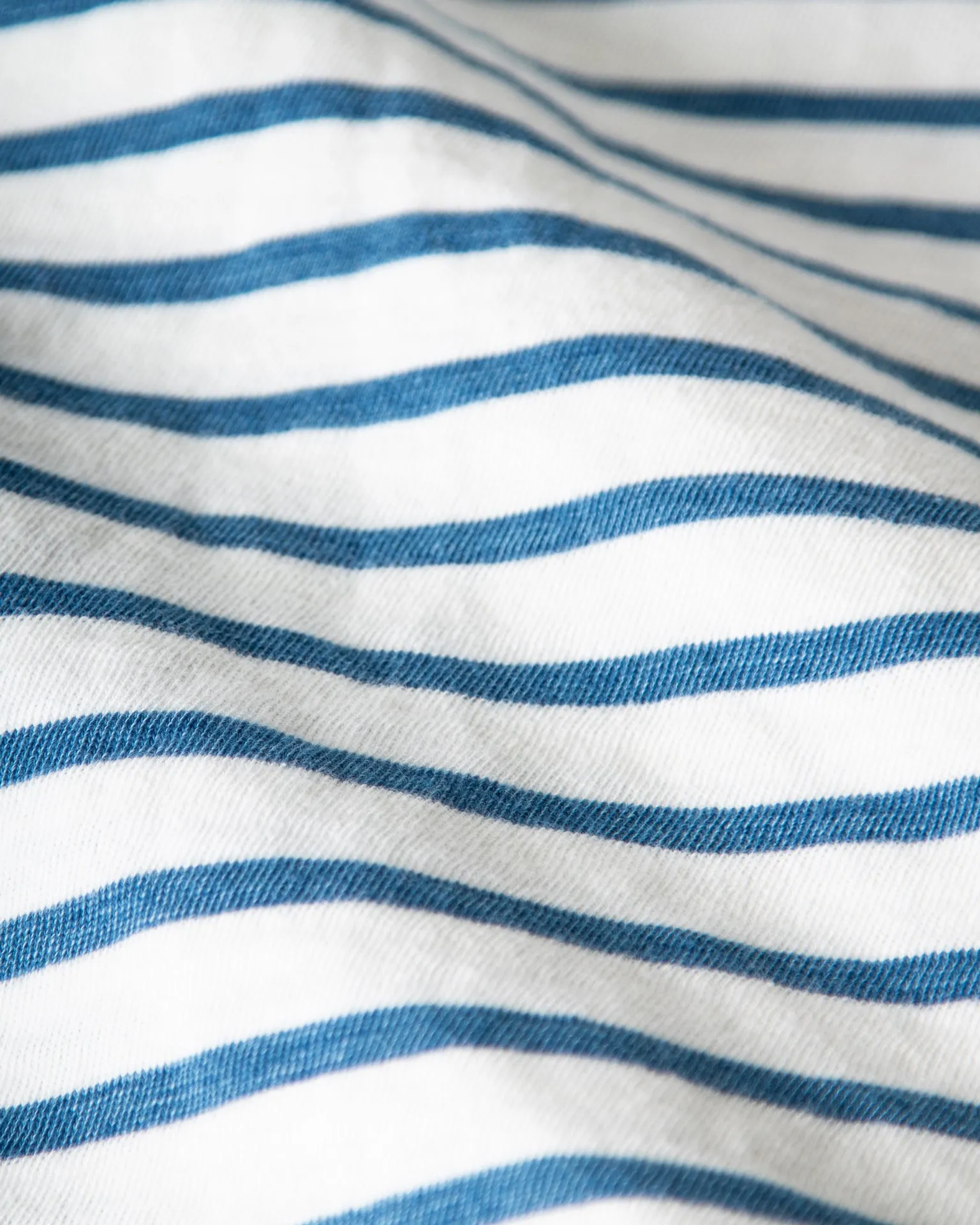 Indigo Overdyed Polo in Classic White clean edge