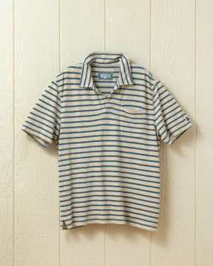 Indigo Overdyed Polo in Sand all-day style
