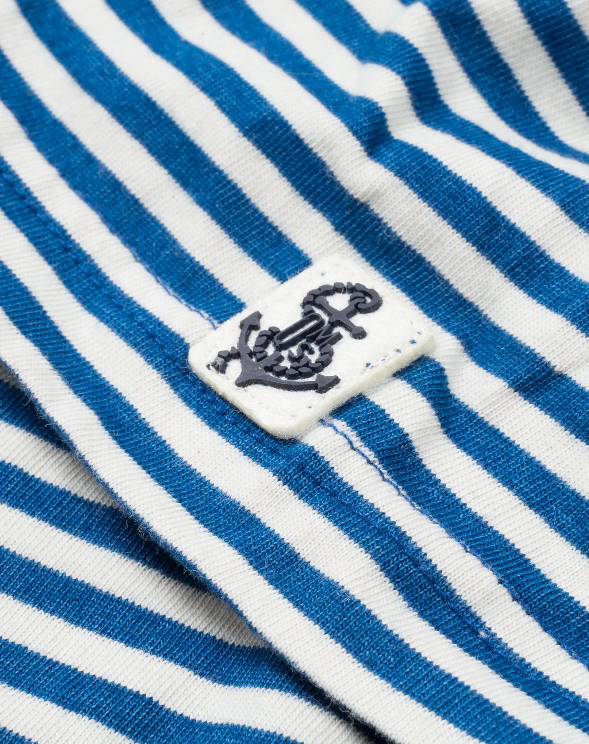 Indigo Polo in Blue/White Stripe gentle feel