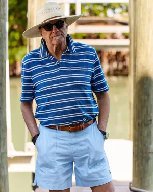 Indigo Polo in Indigo/White Double Stripe versatile form