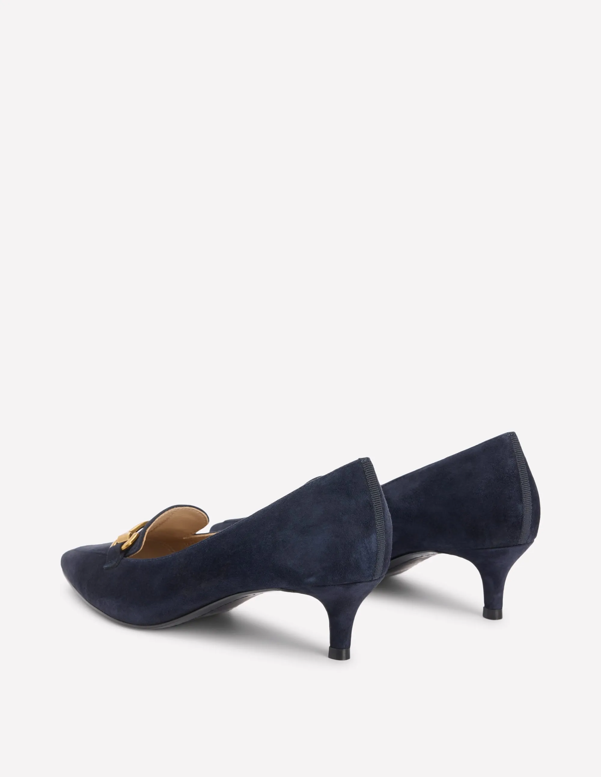 Iris Heel Snaffle Point Loafer-Navy asian vogue