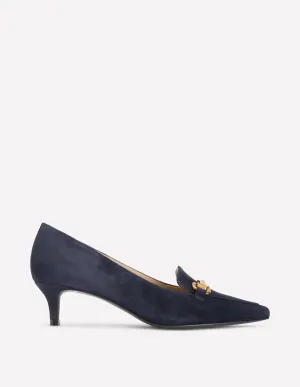 Iris Heel Snaffle Point Loafer-Navy goddess style