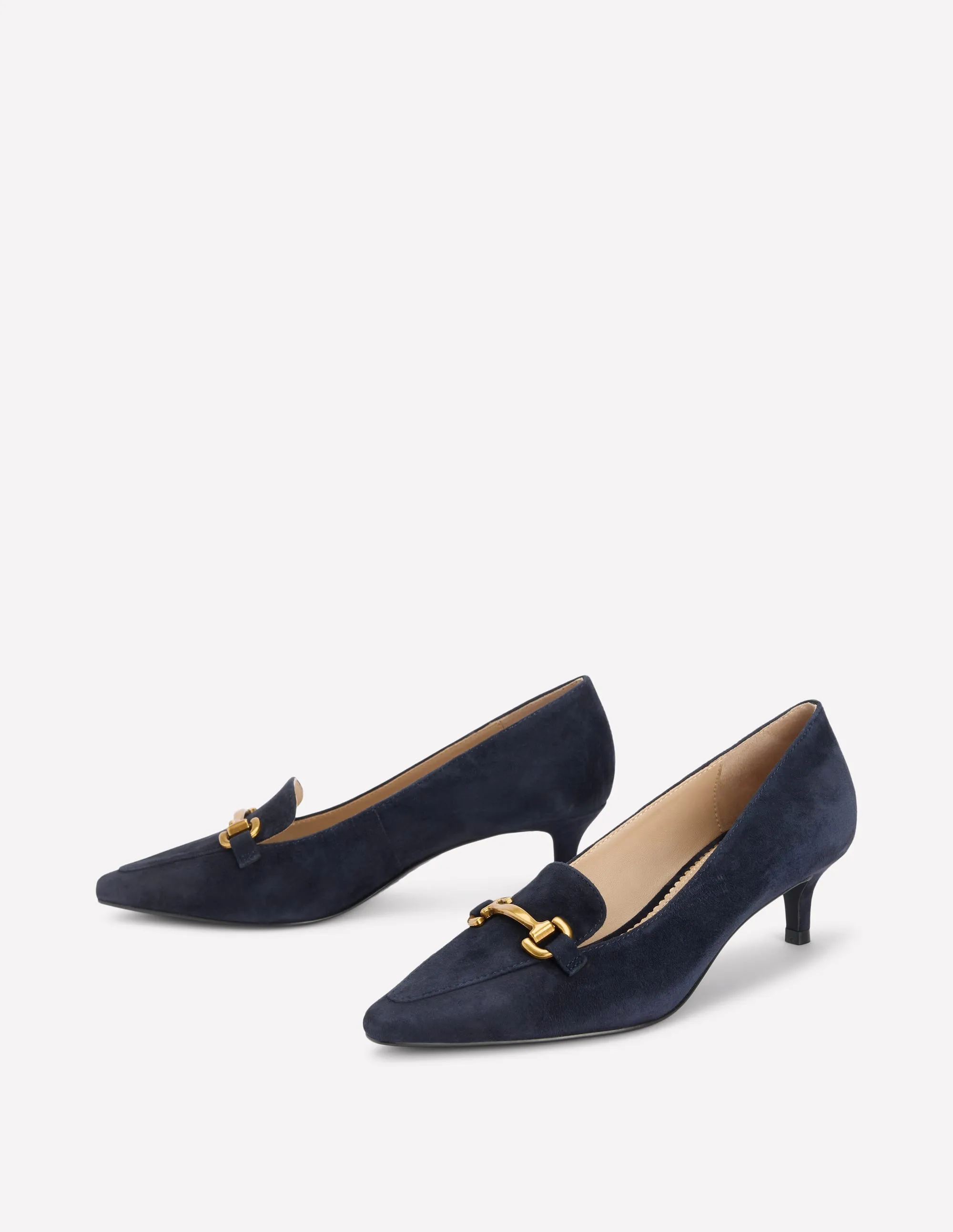 Iris Heel Snaffle Point Loafer-Navy urban fashion