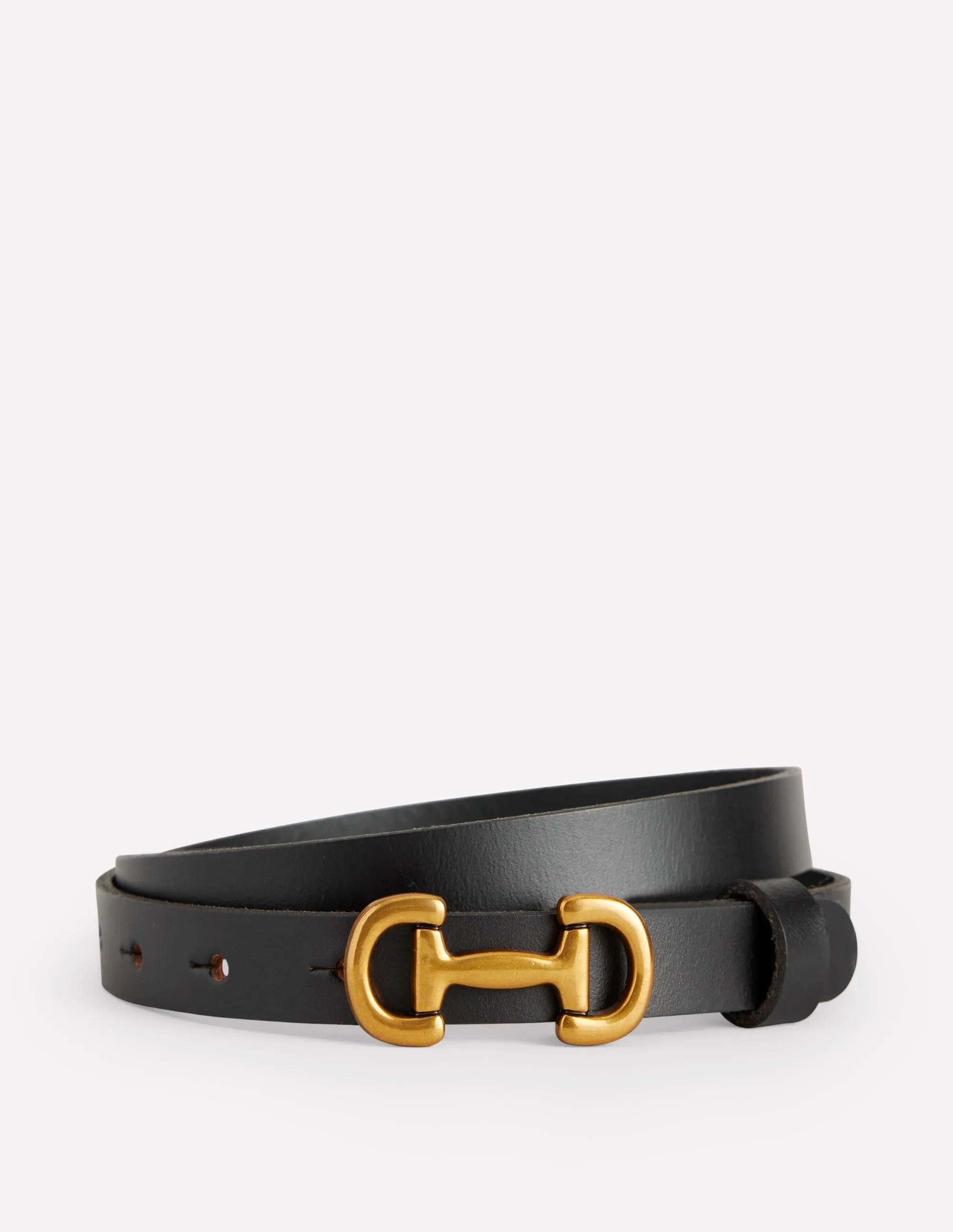 Iris Skinny Snaffle Trim Belt-Black self show