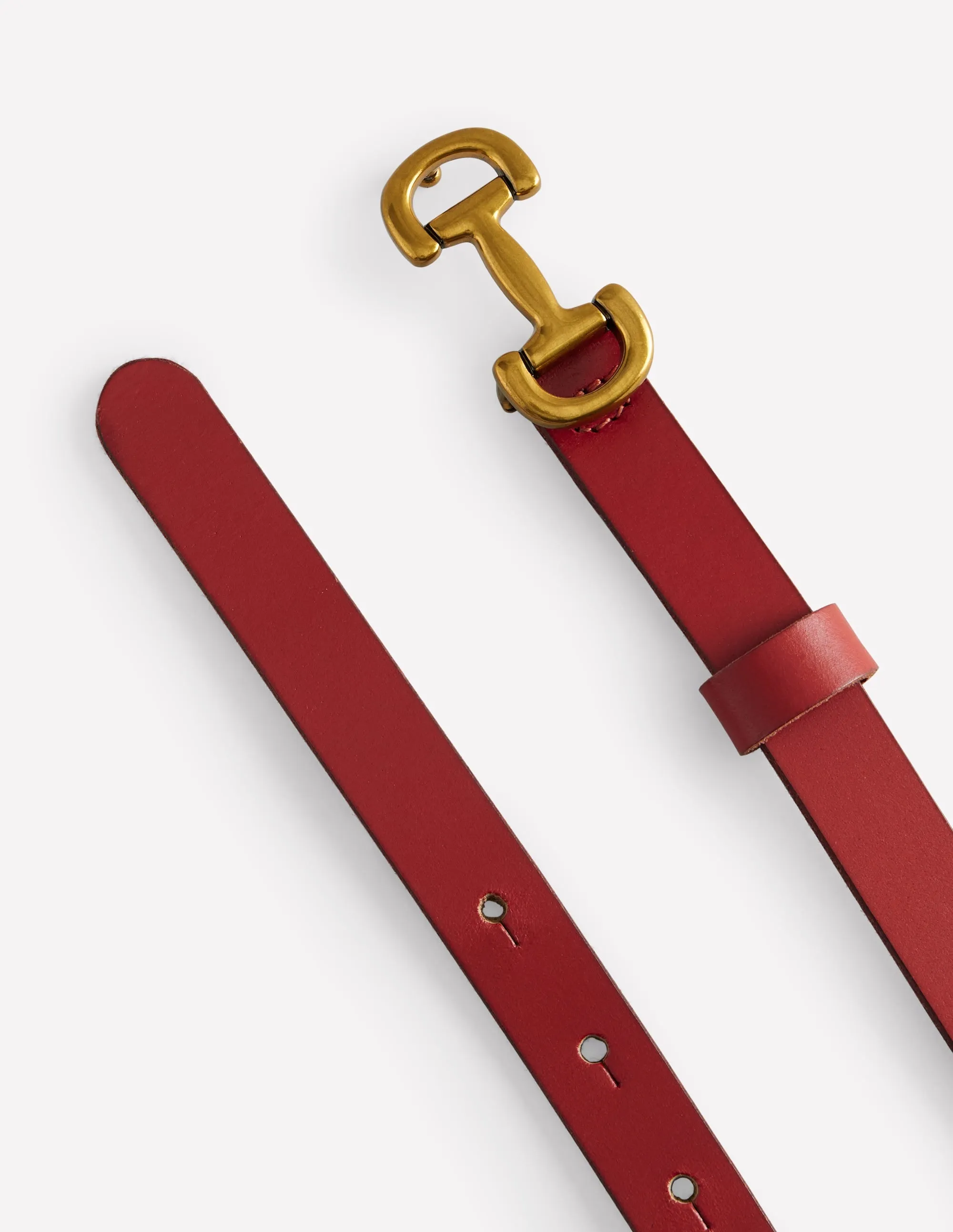 Iris Skinny Snaffle Trim Belt-Red self show