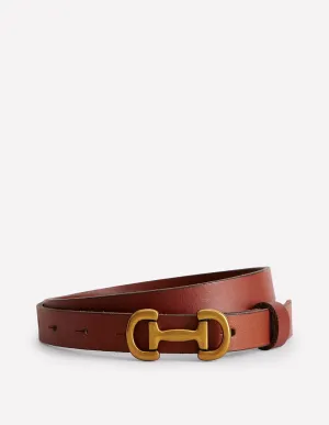 Iris Skinny Snaffle Trim Belt-Tan function rich