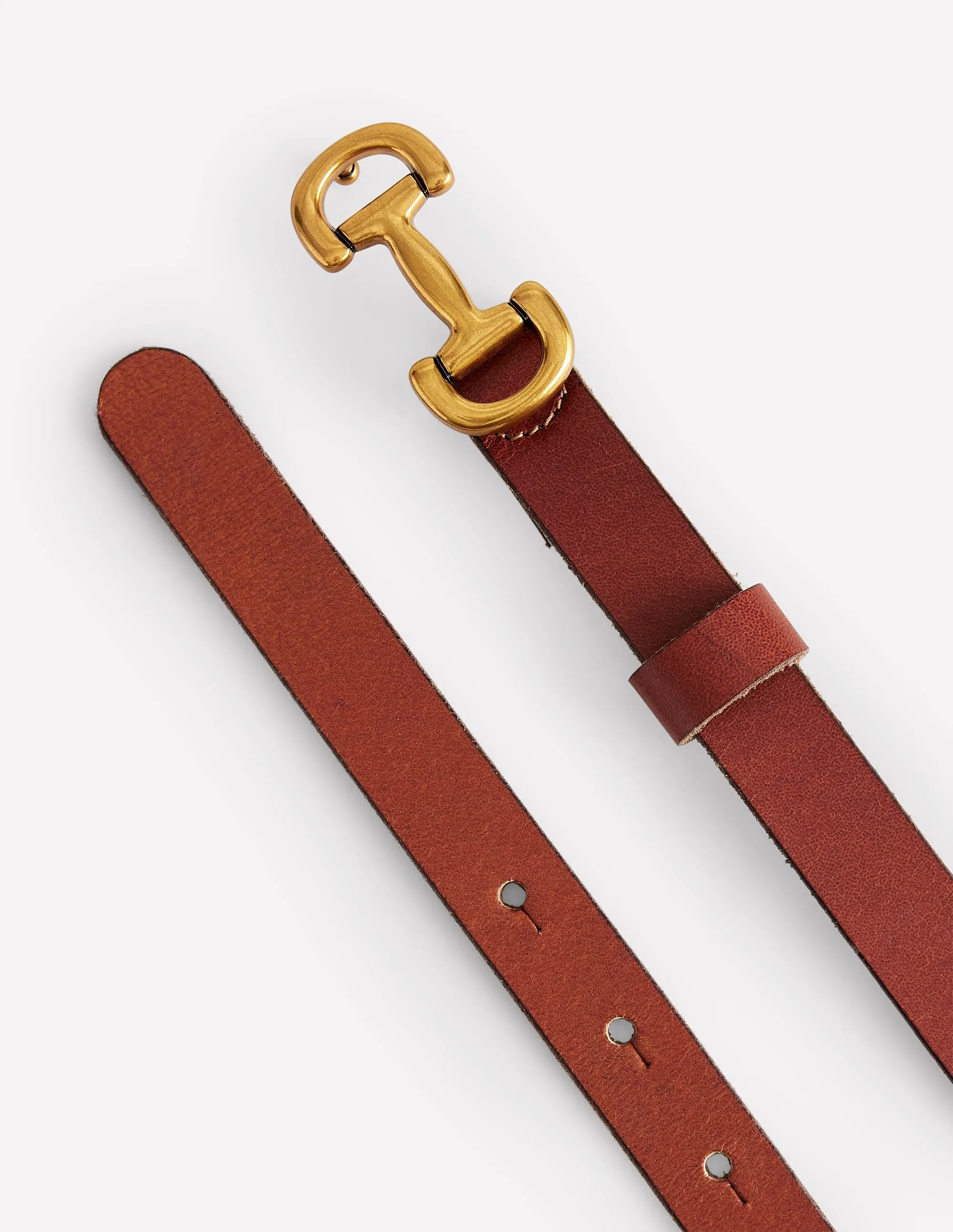 Iris Skinny Snaffle Trim Belt-Tan style match