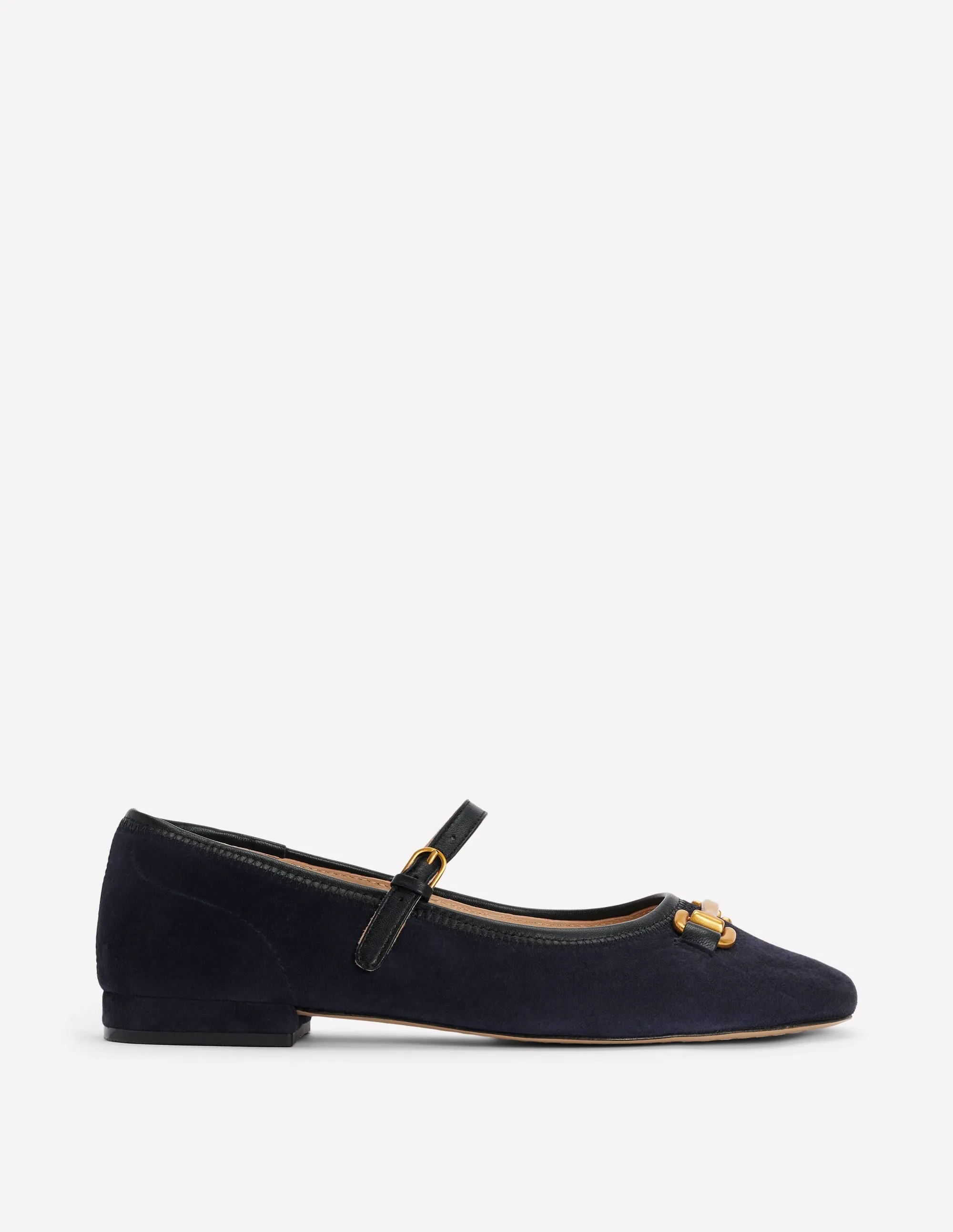 Iris Snaffle Mary Jane Flats-Dark Navy anti slip sole
