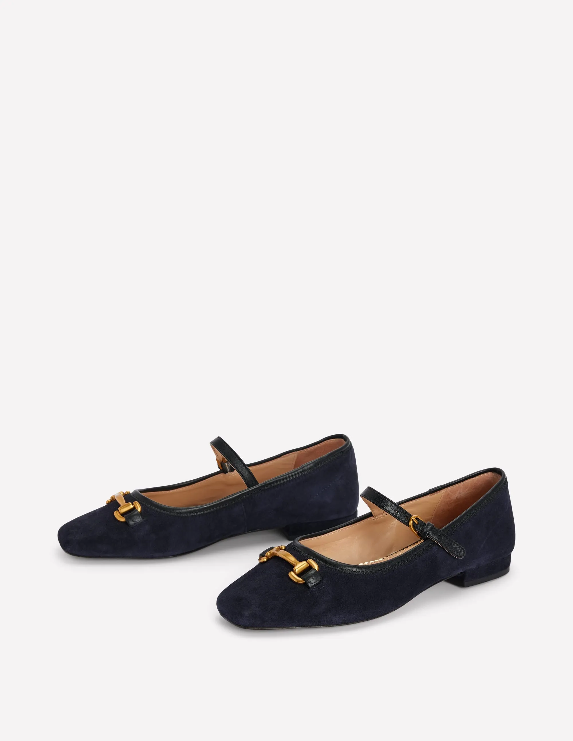 Iris Snaffle Mary Jane Flats-Dark Navy student use