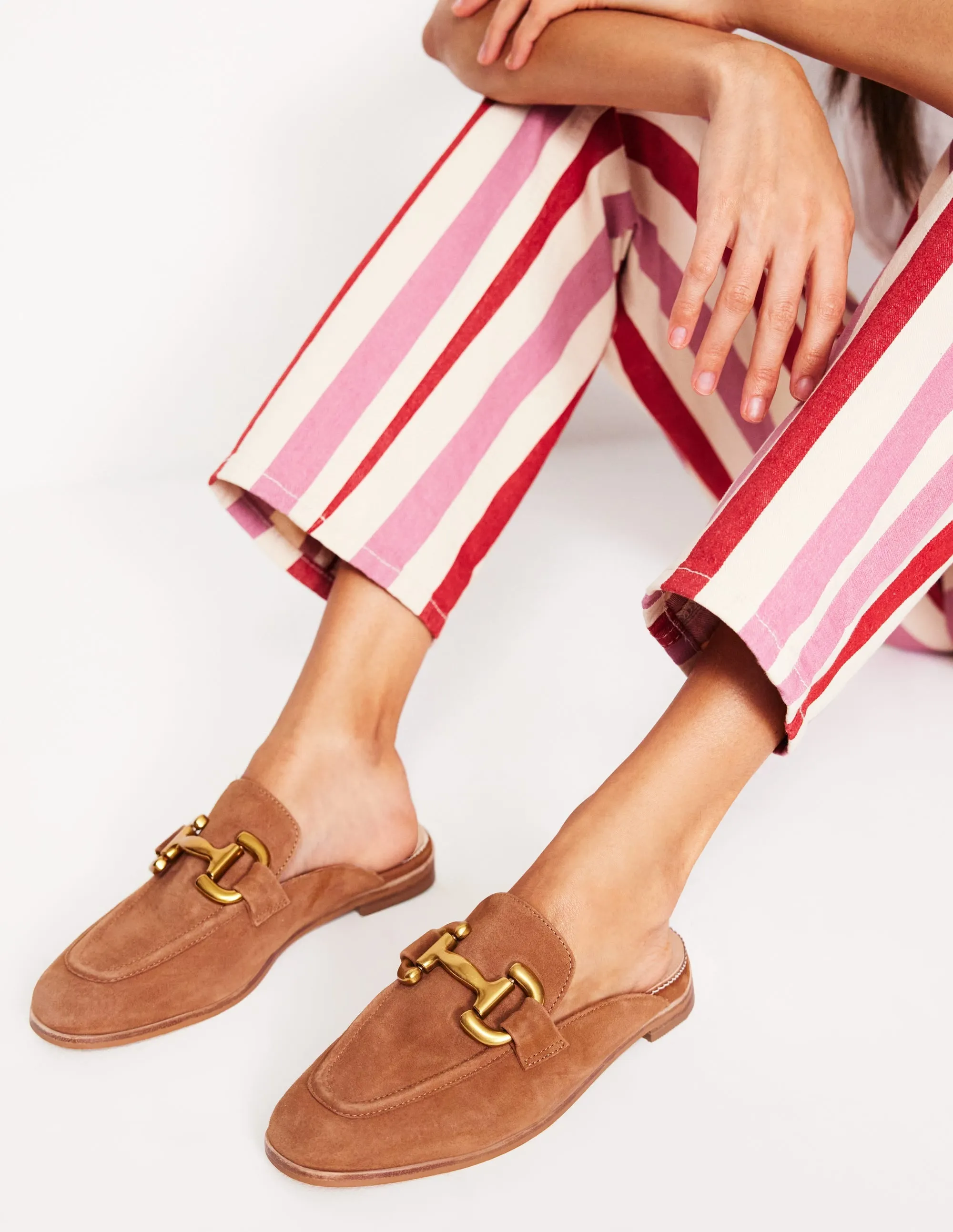Iris Snaffle Mule Loafers-Tan wind shield