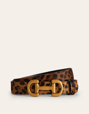 Iris Snaffle-Trim Leather Belt-Leopard urban speed