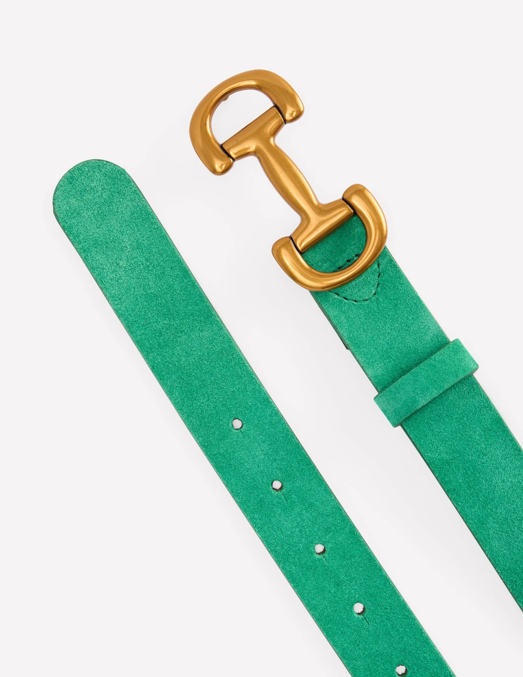 Iris Snaffle-Trim Leather Belt-Rich Emerald wardrobe key