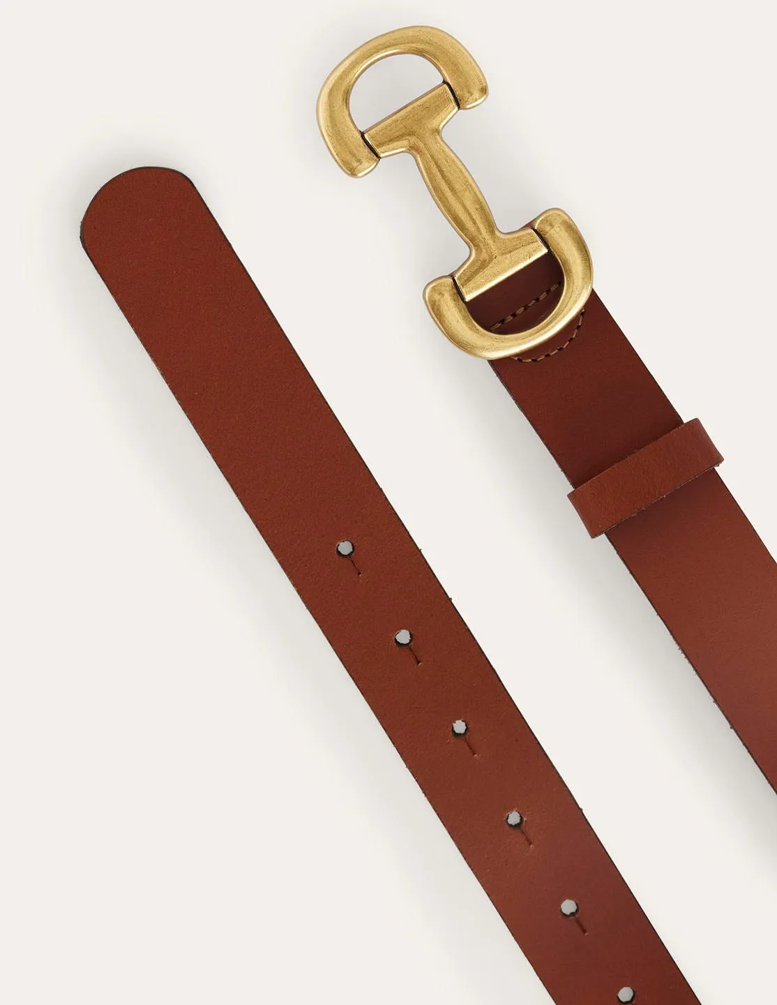Iris Snaffle-Trim Leather Belt-Tan body match