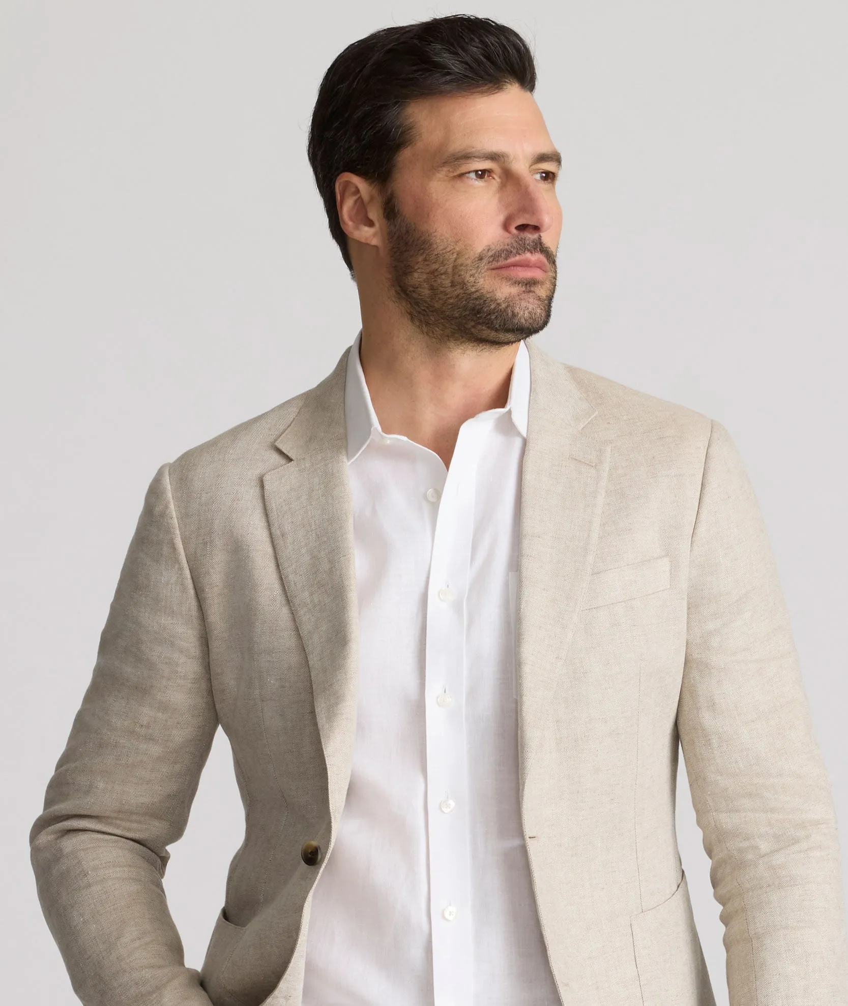Italian Linen Whittle Sport Coat long drive layer