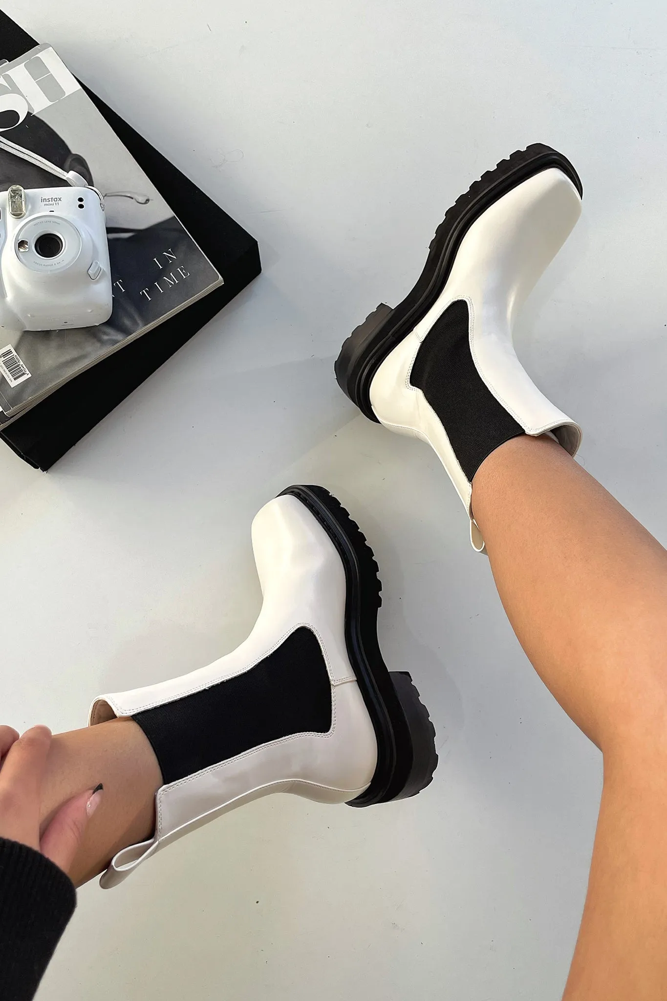 Jenna Boots - Bone stylish minimal