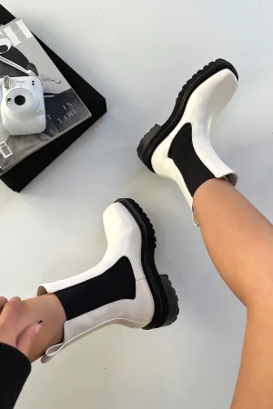 Jenna Boots - Bone stylish minimal