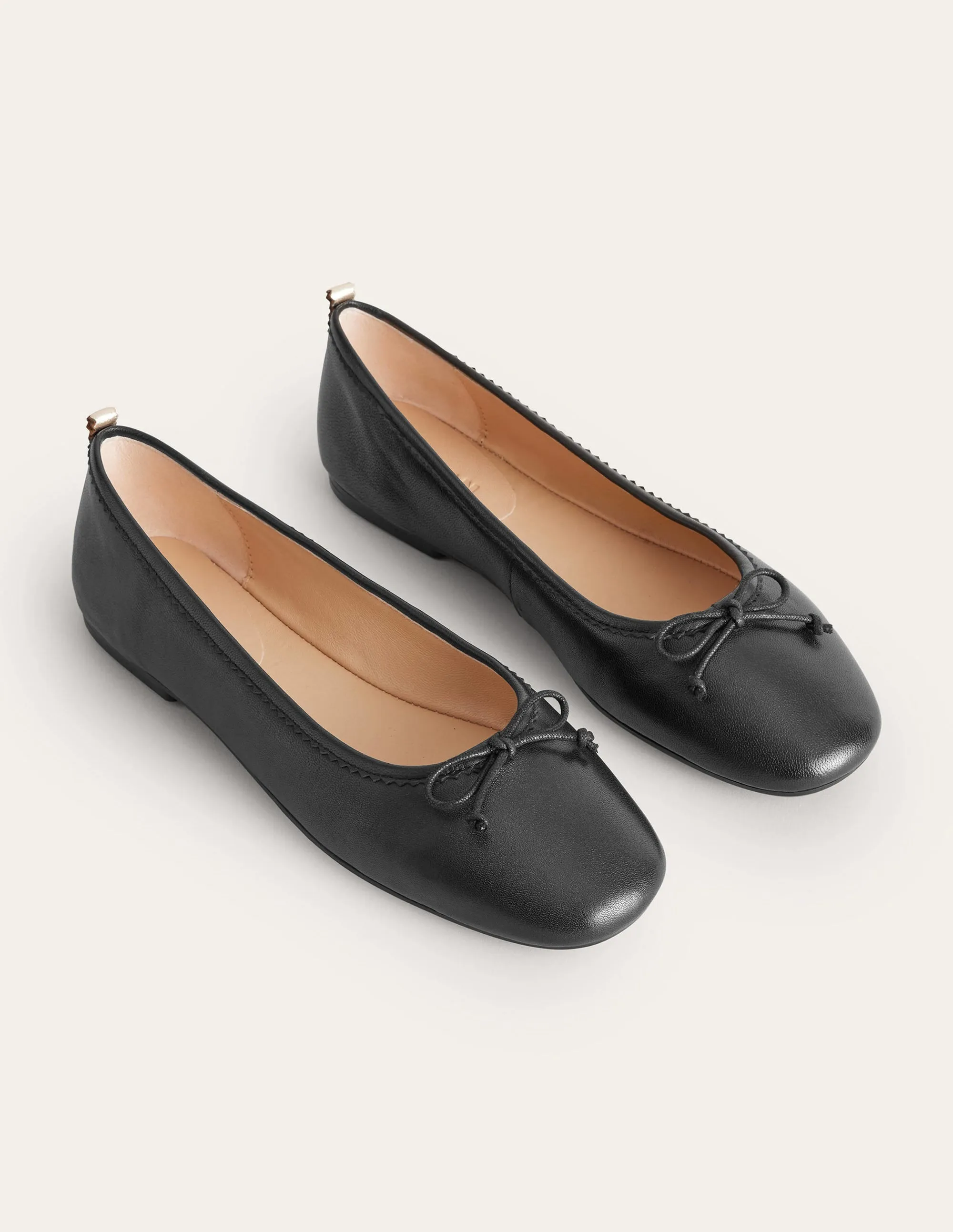 Kitty Flexi Sole Ballet Pumps-Black Leather on home