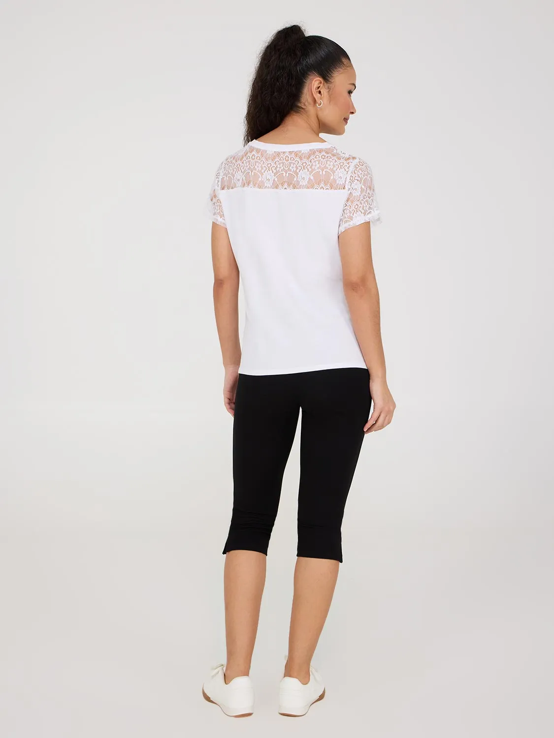 Lace Short Sleeve T-Shirt Walk Boldly