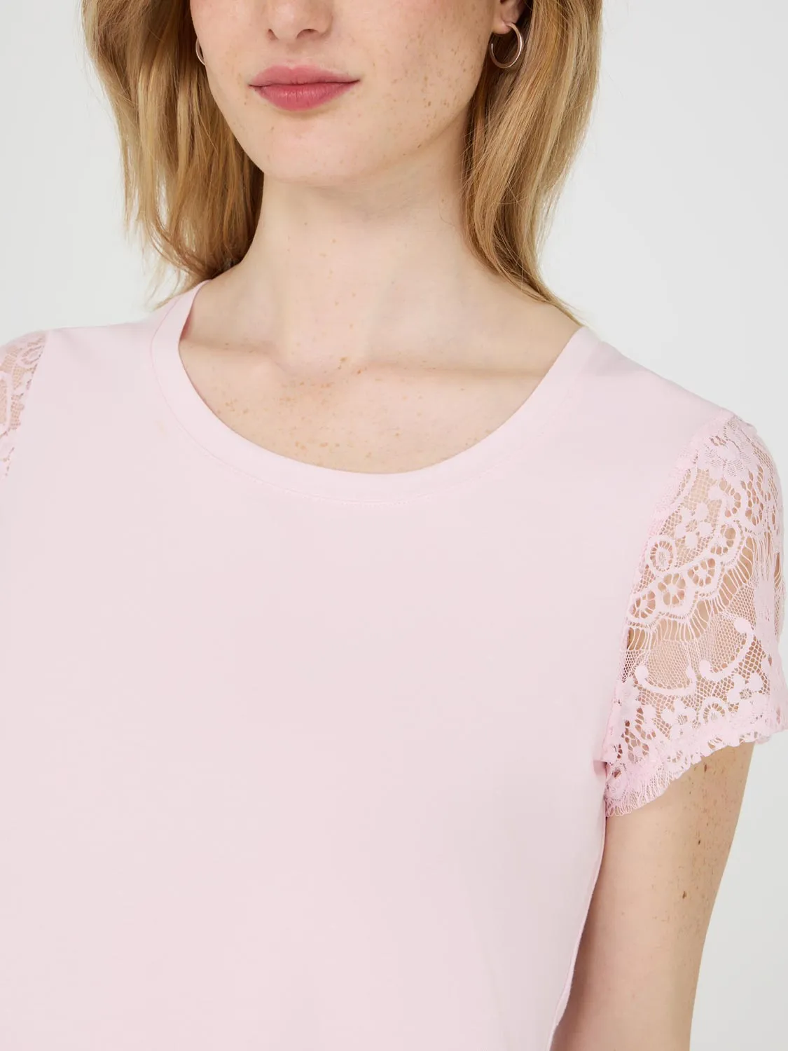 Lace Short Sleeve T-Shirt Go Bold
