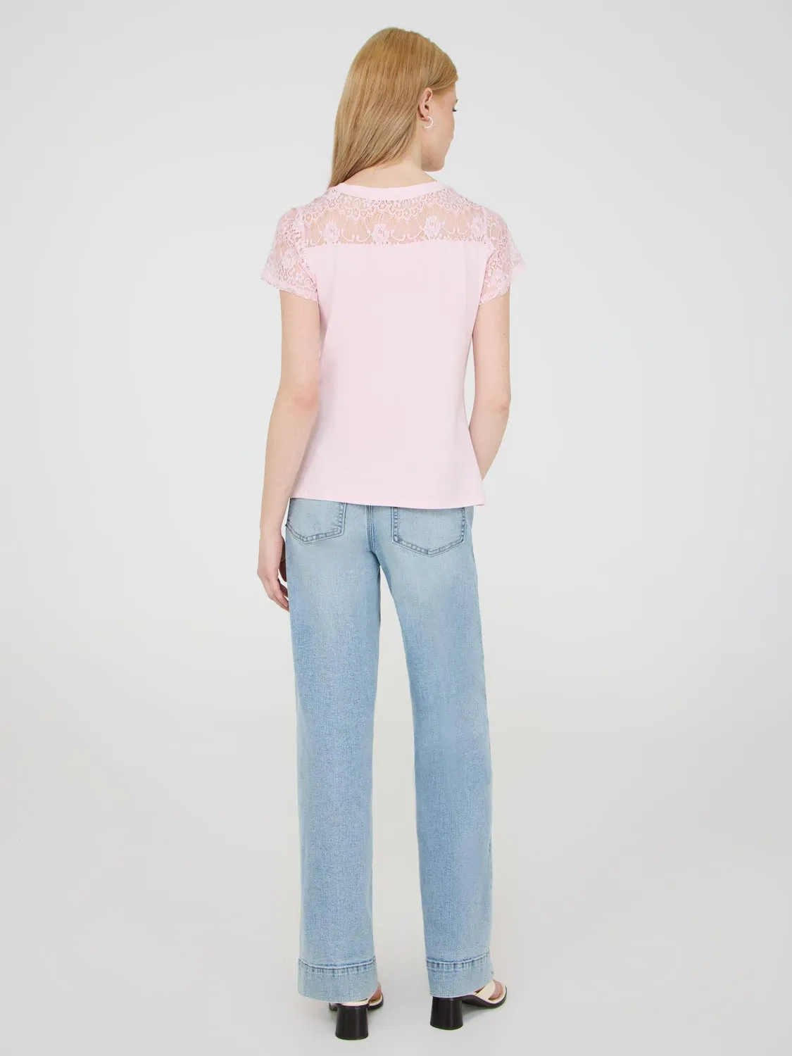 Lace Short Sleeve T-Shirt Bold Minimal