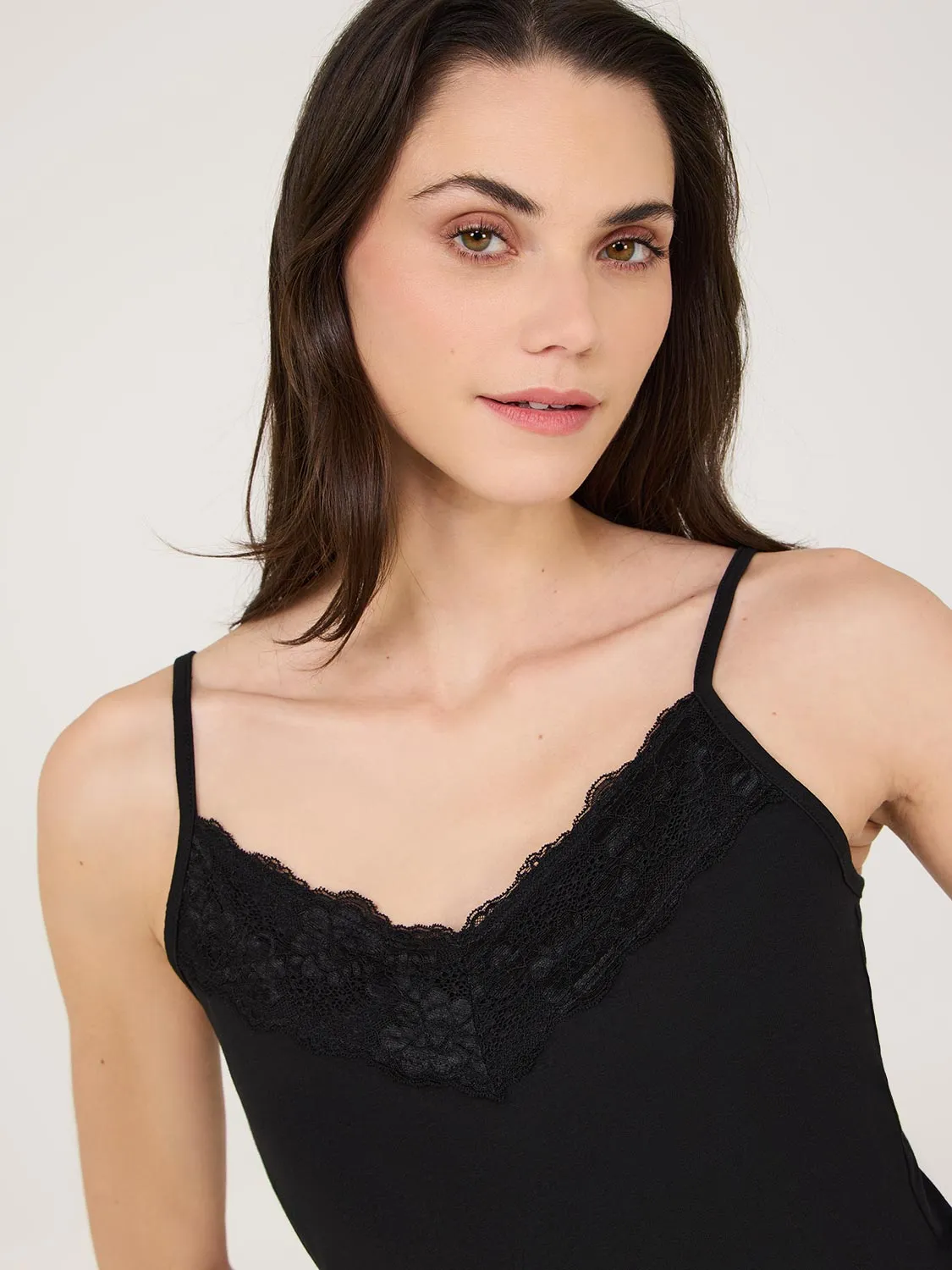 Lace Trim V-Neck Tank Top sunny days
