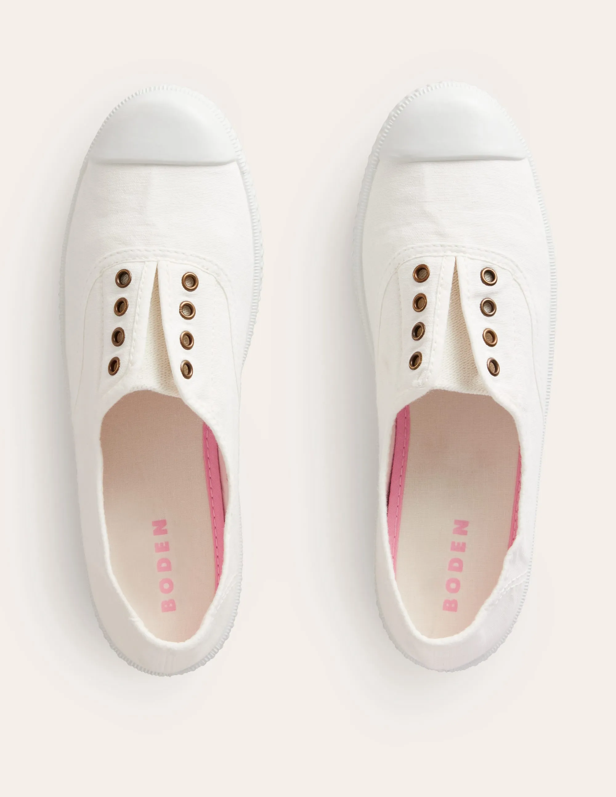 Laceless Canvas Plimsoll-Ivory protection upgrade